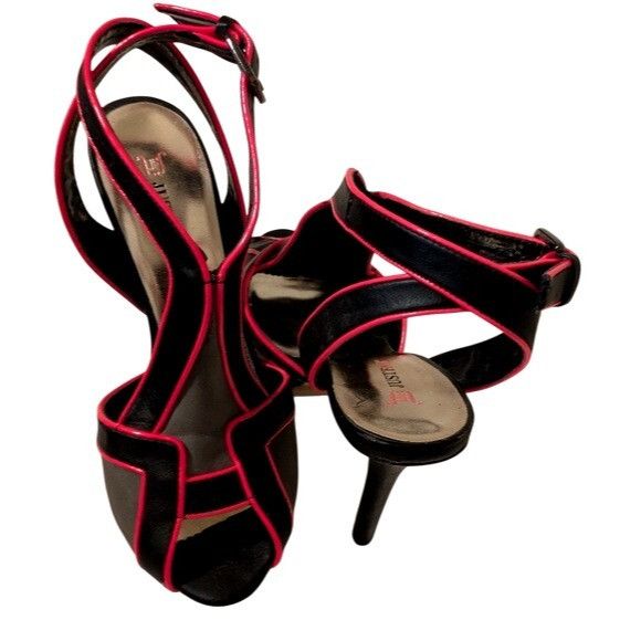 Other JustFab Black & Pink 5" High Heel Sandals With Adjustable Bu Size US 8.5 / IT 38.5 - 6 Thumbnail