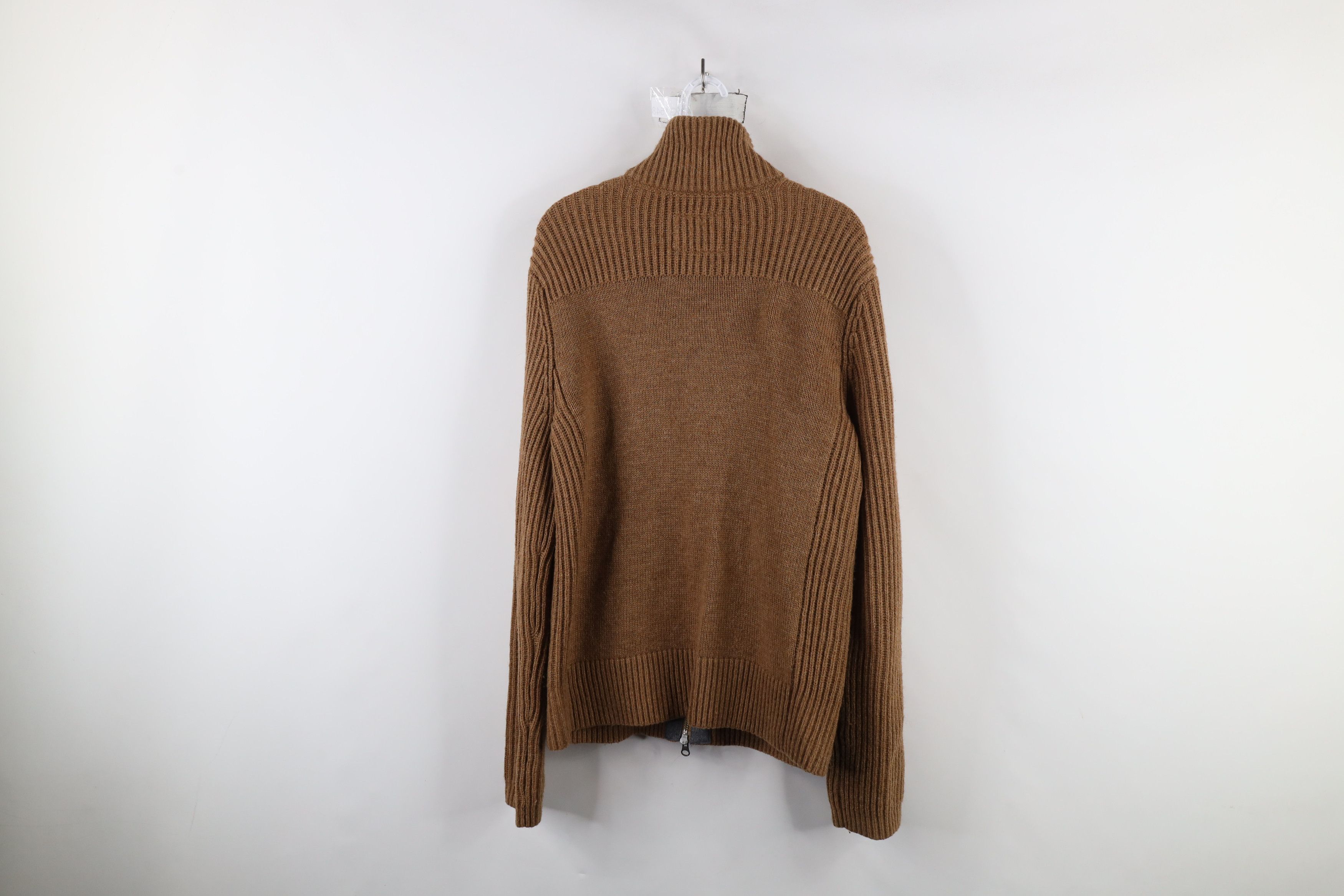Banana Republic × Vintage Banana Republic Camel Chunky Ribbed Knit Full Zip Sweater Size US M / EU 48-50 / 2 - 12 Thumbnail