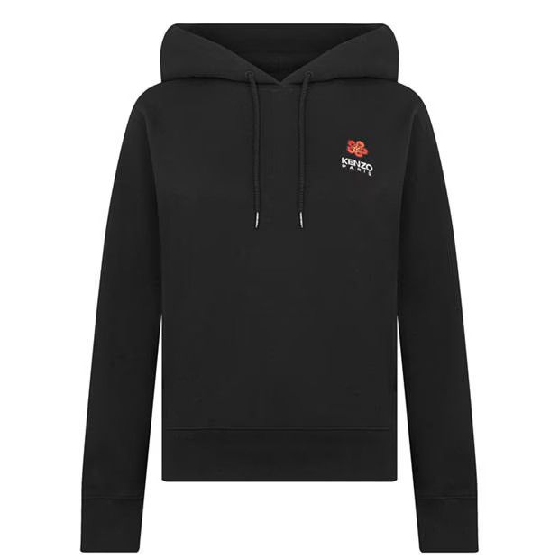 Kenzo o1g2r1mq1024 Floral Logo Hoodie in Black Size L / US 10 / IT 46 - 1 Thumbnail