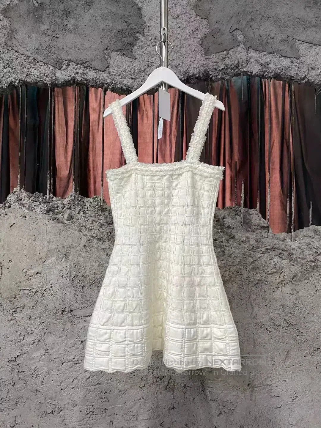 Chanel white quilted dress with fringe straps. Size XS / US 0-2 / IT 36-38 - 2 Thumbnail