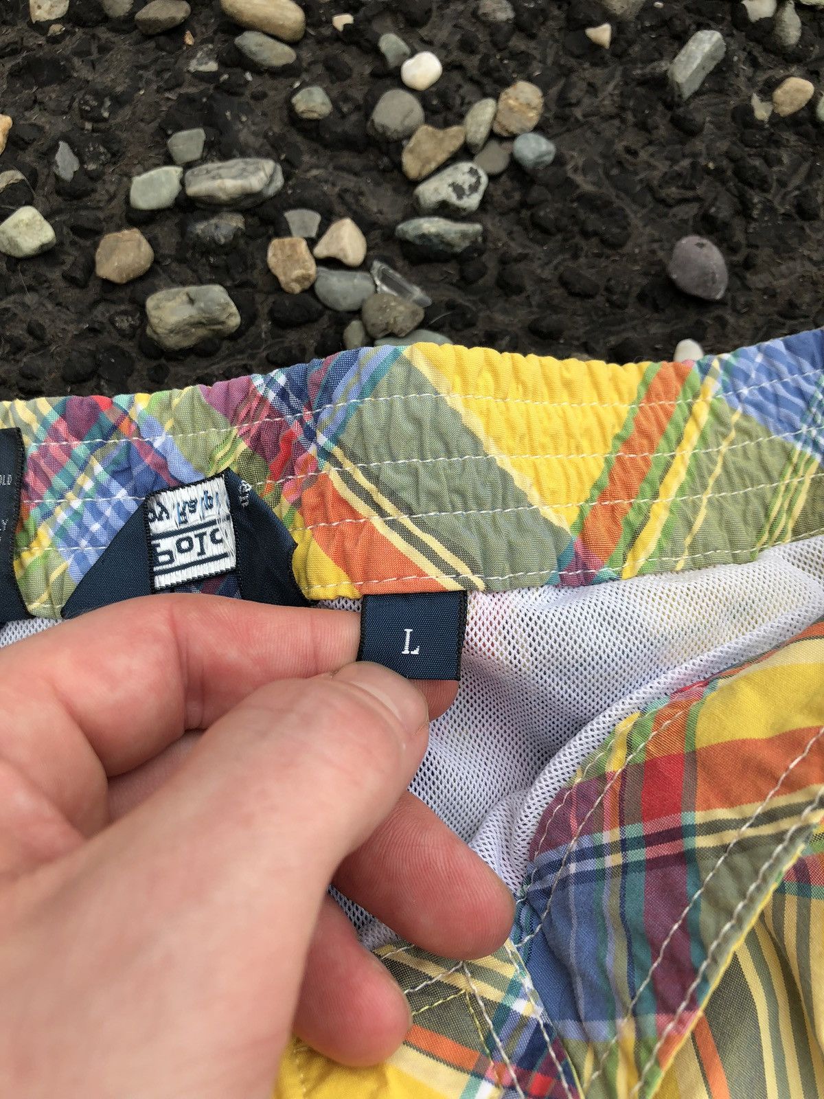 Polo Ralph Lauren Vintage Polo Ralph Lauren Plaid Cargo Pocket Swim Trunks Size US 34 / EU 50 - 8 Thumbnail