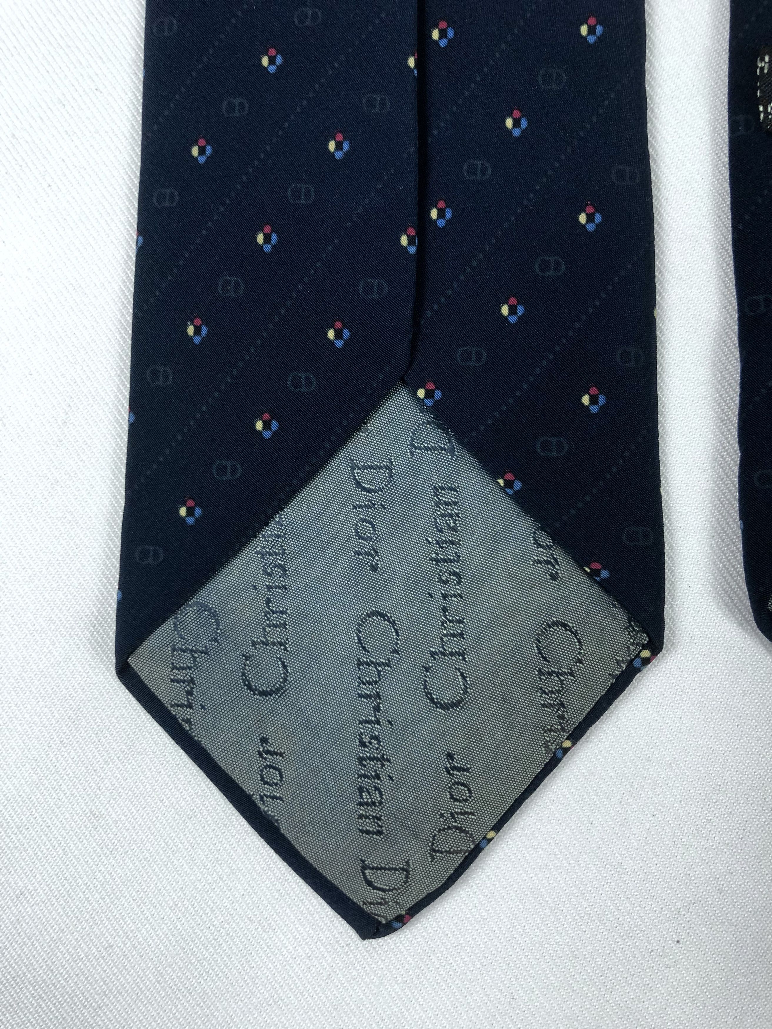 Christian Dior Monsieur Rare Vintage Christian Dior Monsieur CD MonogramSilk Tie Size ONE SIZE - 6 Thumbnail