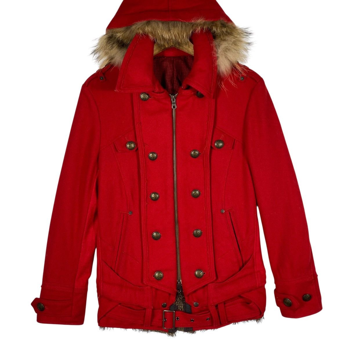 PPFM Vintage Ppfm Faux Fur Hoodie Zipper Jacket S Size Red Colour Size US S / EU 44-46 / 1 - 4 Thumbnail