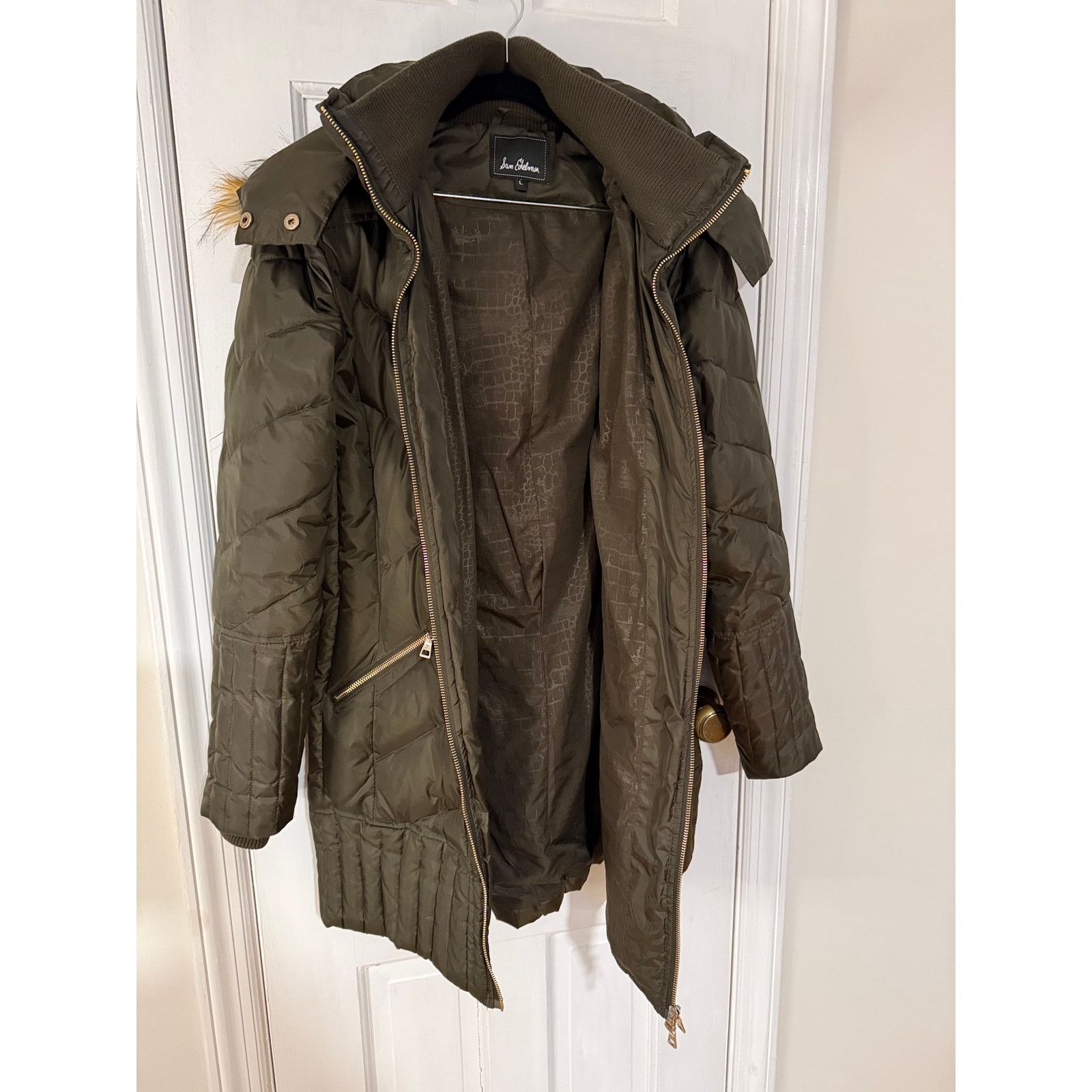 Sam Edelman Sam Edelman Brown/Green Quilted Down Anorak Women's - Large Size L / US 10 / IT 46 - 9 Thumbnail