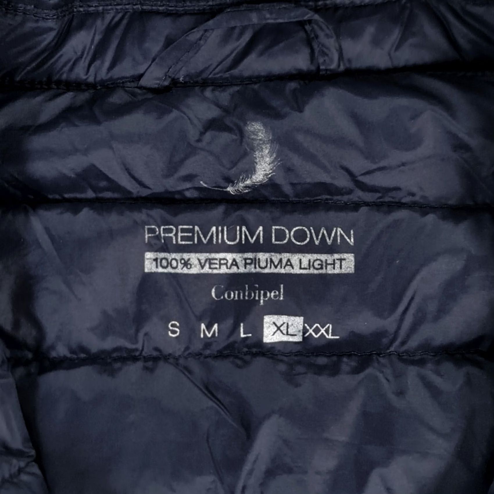 Vintage Conbipel Womens Jacket XL Navy Blue Premium Down Vera Pluma Light Snap Size XL / US 12-14 / IT 48-50 - 3 Thumbnail