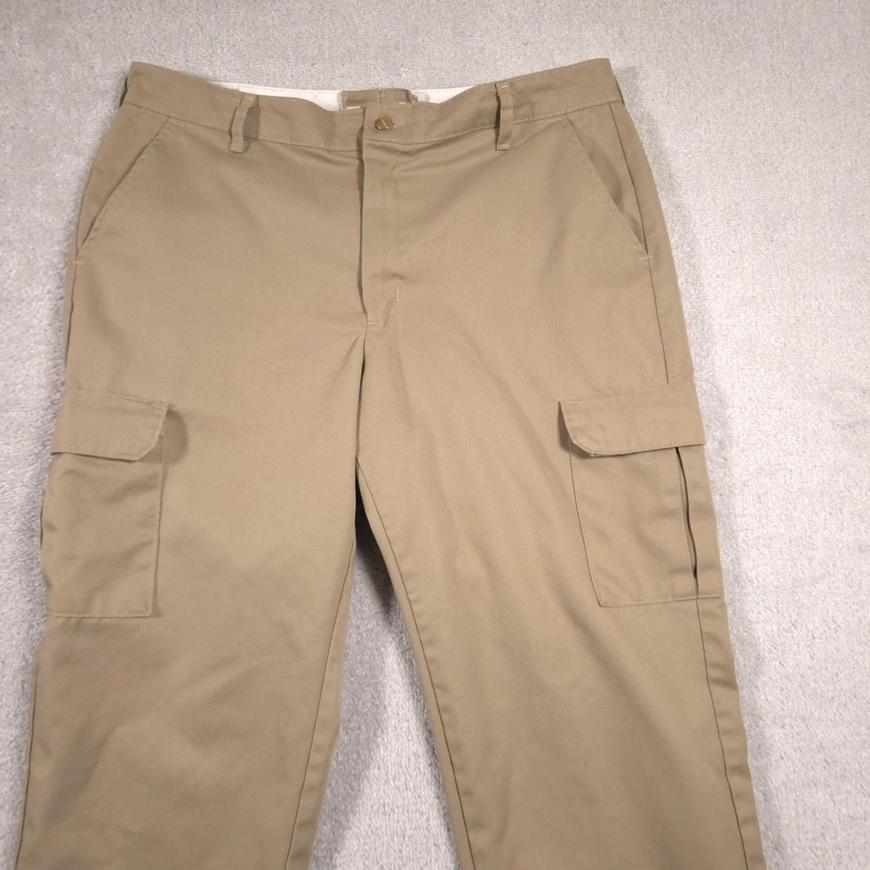 Red Kap Red Kap Cargo Pants Mens 38x28 Beige Polyester Cotton Workwear Pockets Belt Loops Flat Front Zipper Size US 38 / EU 54 - 3 Thumbnail