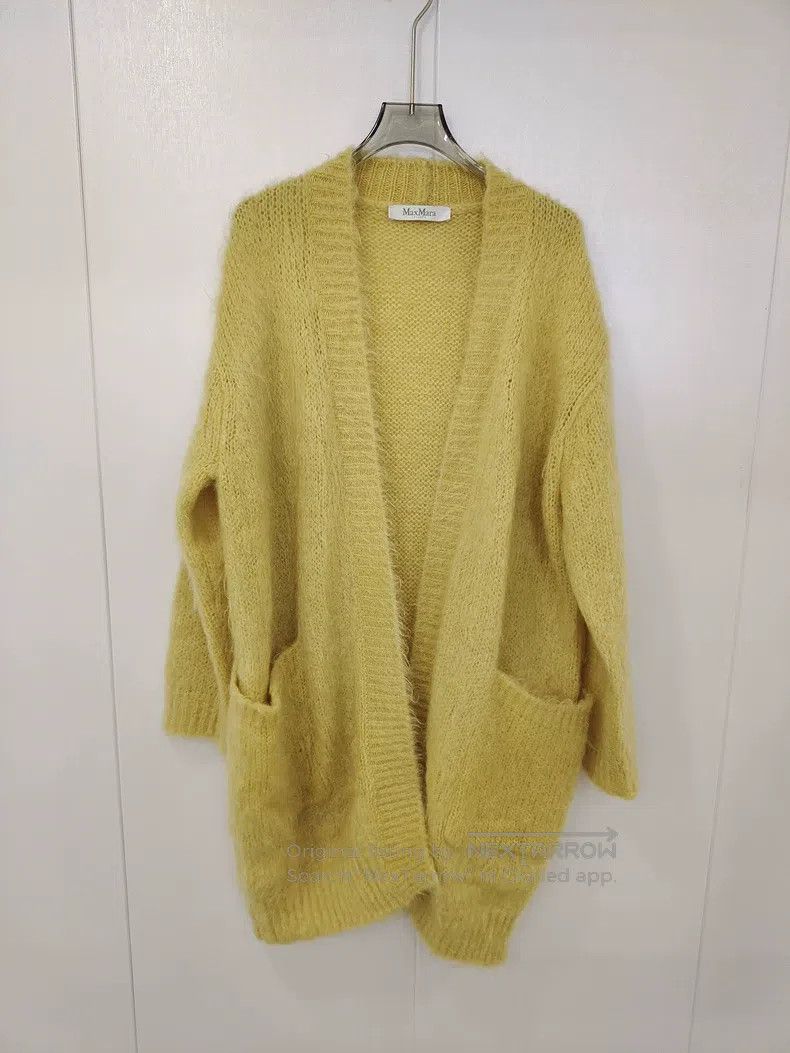 Max Mara Max Mara Light Yellow Knit Cardigan Open-Front Jacket Size XL / US 12-14 / IT 48-50 - 1 Thumbnail