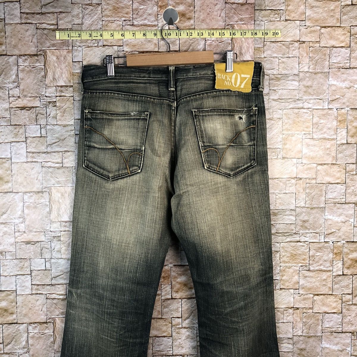 Japanese Brand Back Number Black faded vintage Denim Pants #A1009 Size US 31 - 13 Thumbnail