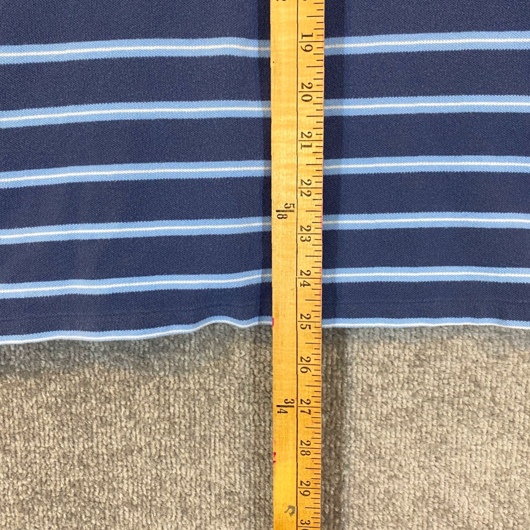 Southern Tide Southern Tide Polo Beachside Mens Medium Trim Blue White Striped Golf Shirt S/S Size US M / EU 48-50 / 2 - 5 Thumbnail