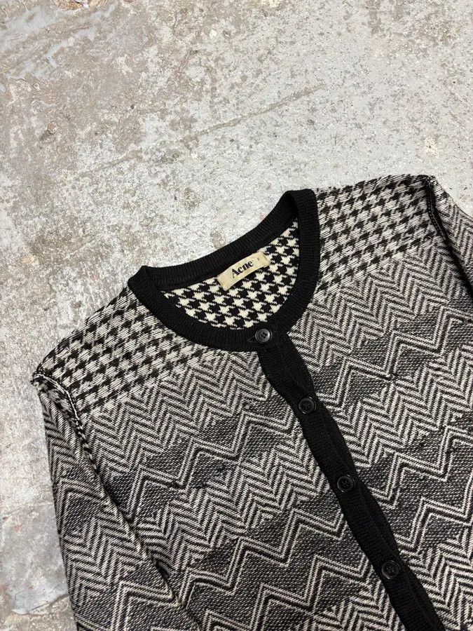 Acne Studios Acne Studios Light Minimalistic Patterned White Cardigan Size S / US 4 / IT 40 - 5 Thumbnail