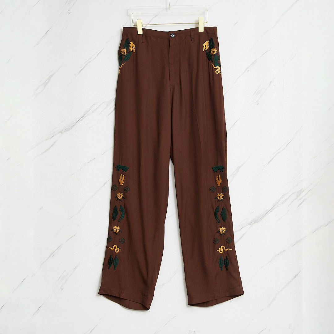 TOGA VIRILIS Toga Men's Embroidered Solid Casual Trousers Size US 32 / EU 48 - 1 Thumbnail