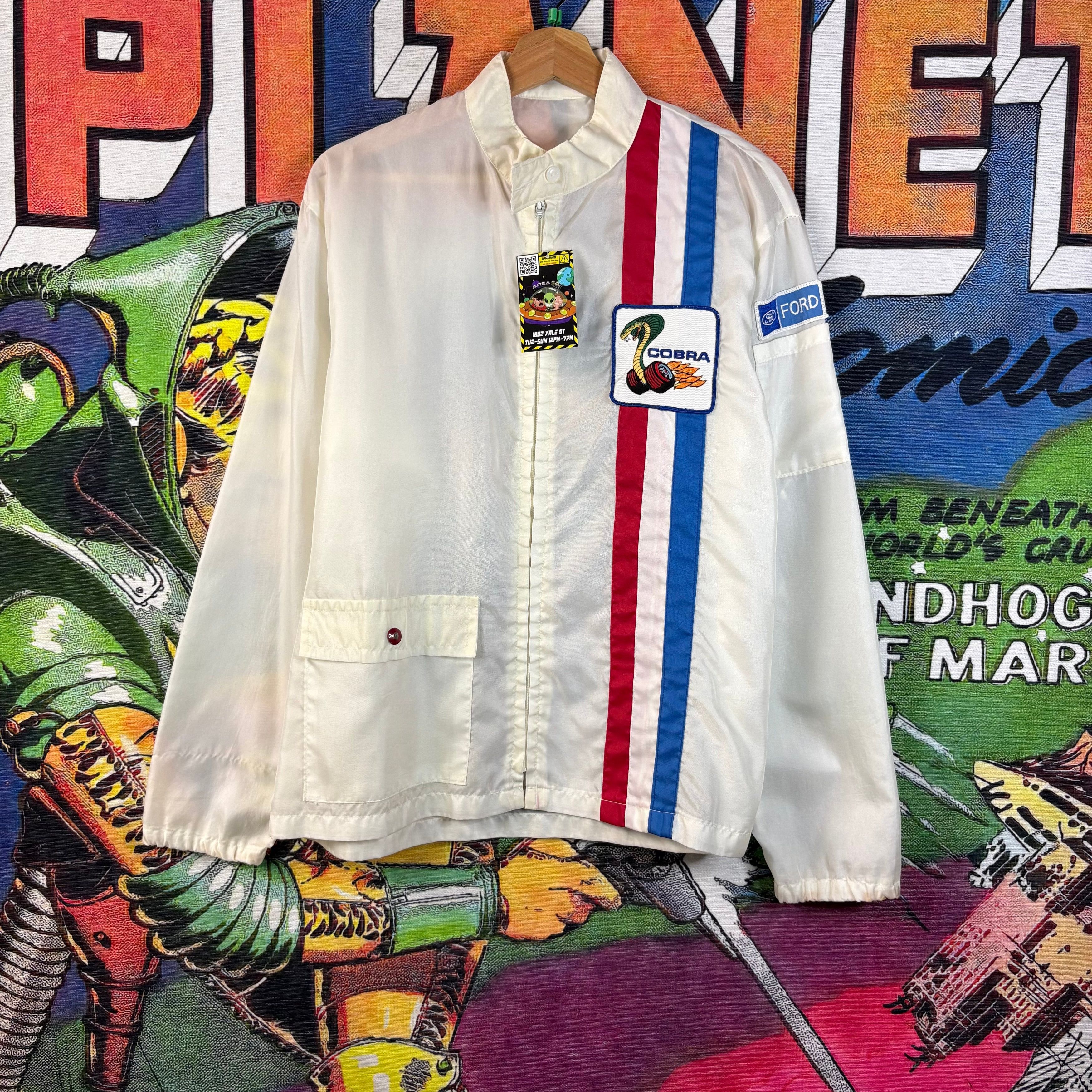 Vintage 1970s Ford Mustang Cobra Shelby Racing Jacket Size L