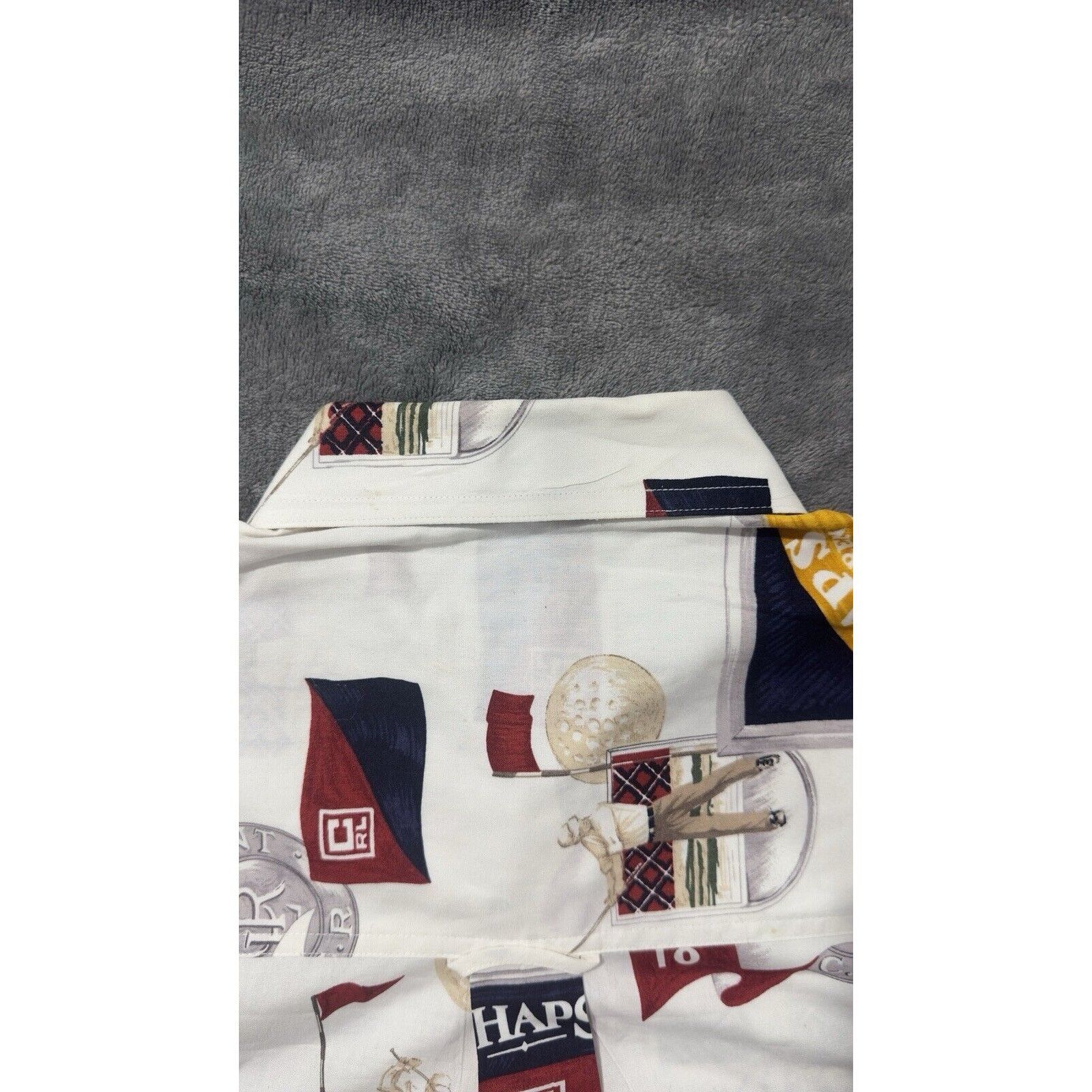 Ralph Lauren Vtg Chaps Ralph Lauren Mens M 80's Golf Print Button Down Size US M / EU 48-50 / 2 - 11 Thumbnail