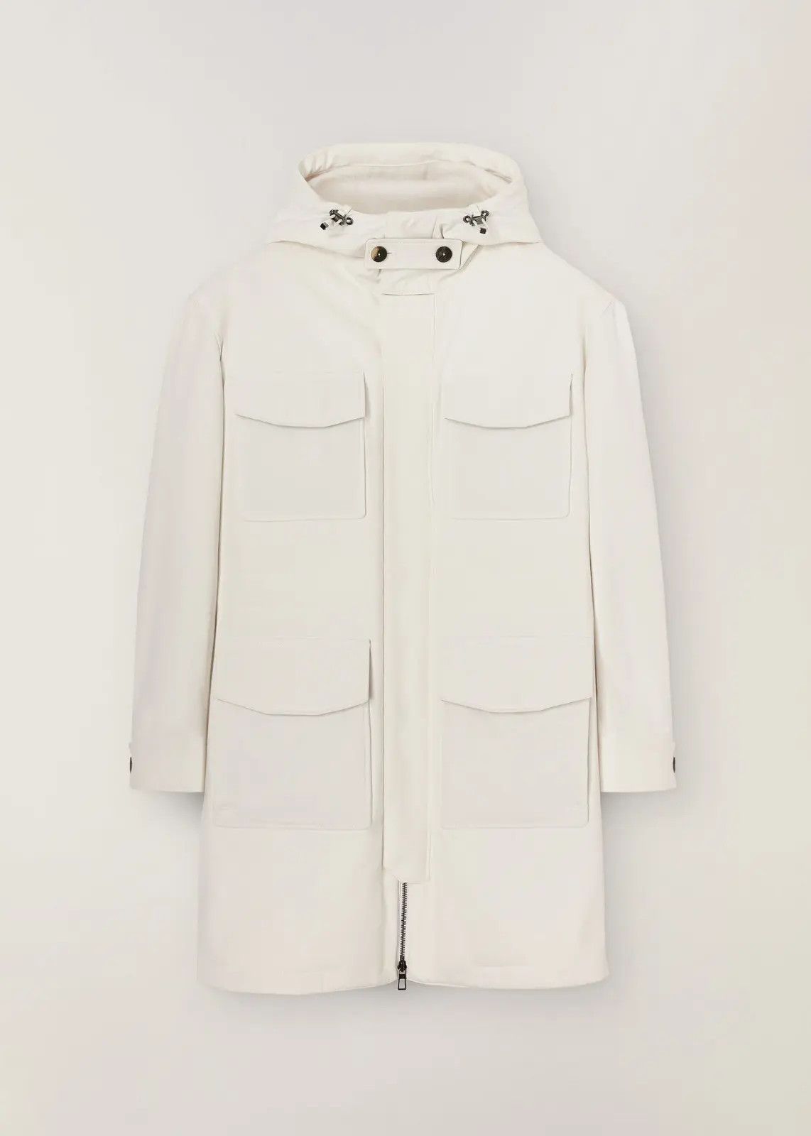 Loro Piana o1loc1c0125 Traveller Hooded Parka in White Size US XS / EU 42 / 0 - 1 Thumbnail