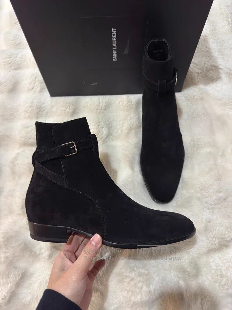 Saint Laurent Paris Saint Laurent Paris Suede Buckle Boots Size US 9 / EU 42 - 3 Thumbnail