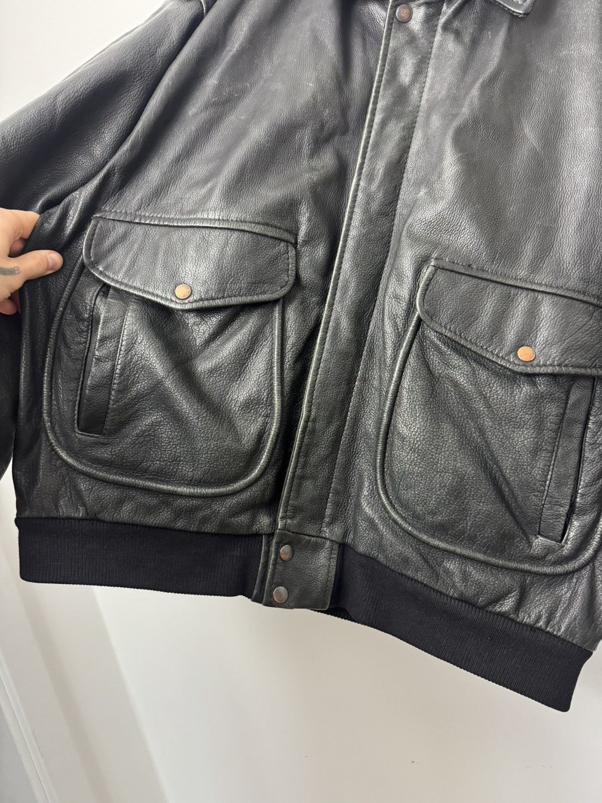 Vintage Vintage Distressed High Quality Genuine Black Leather Jacket Size US XL / EU 56 / 4 - 9 Thumbnail