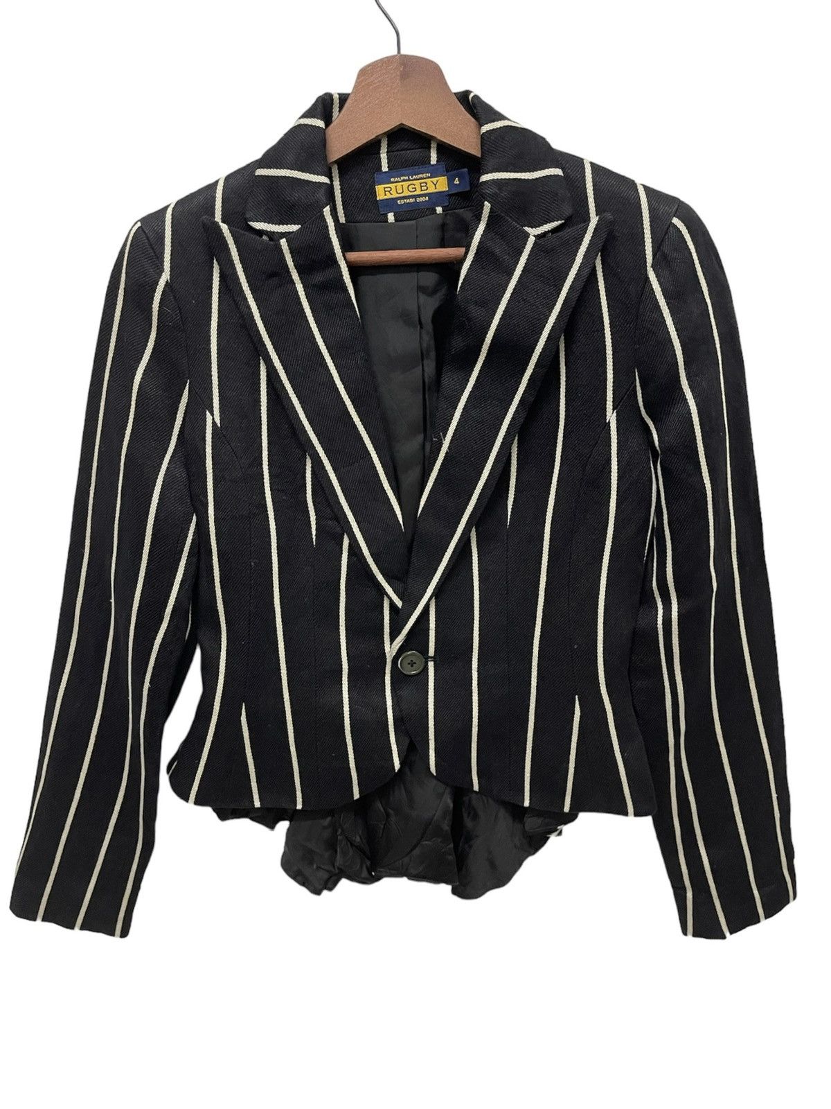BLACK STRIPES POLO RUGBY CROP JACKET