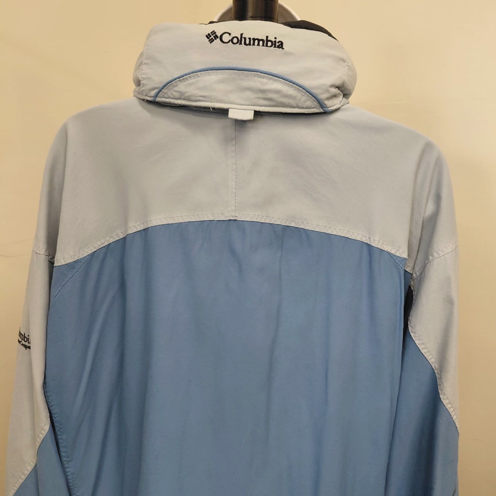 Vintage Columbia Rain Jacket Womens XL Pale Blue White Storm Dry Waterproof Hooded Jacket Size XL / US 12-14 / IT 48-50 - 5 Thumbnail