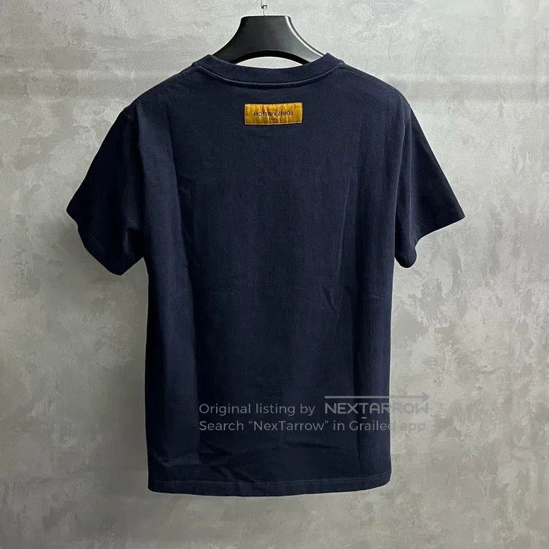 Louis Vuitton Navy Floral Embroidery Short Sleeve T.