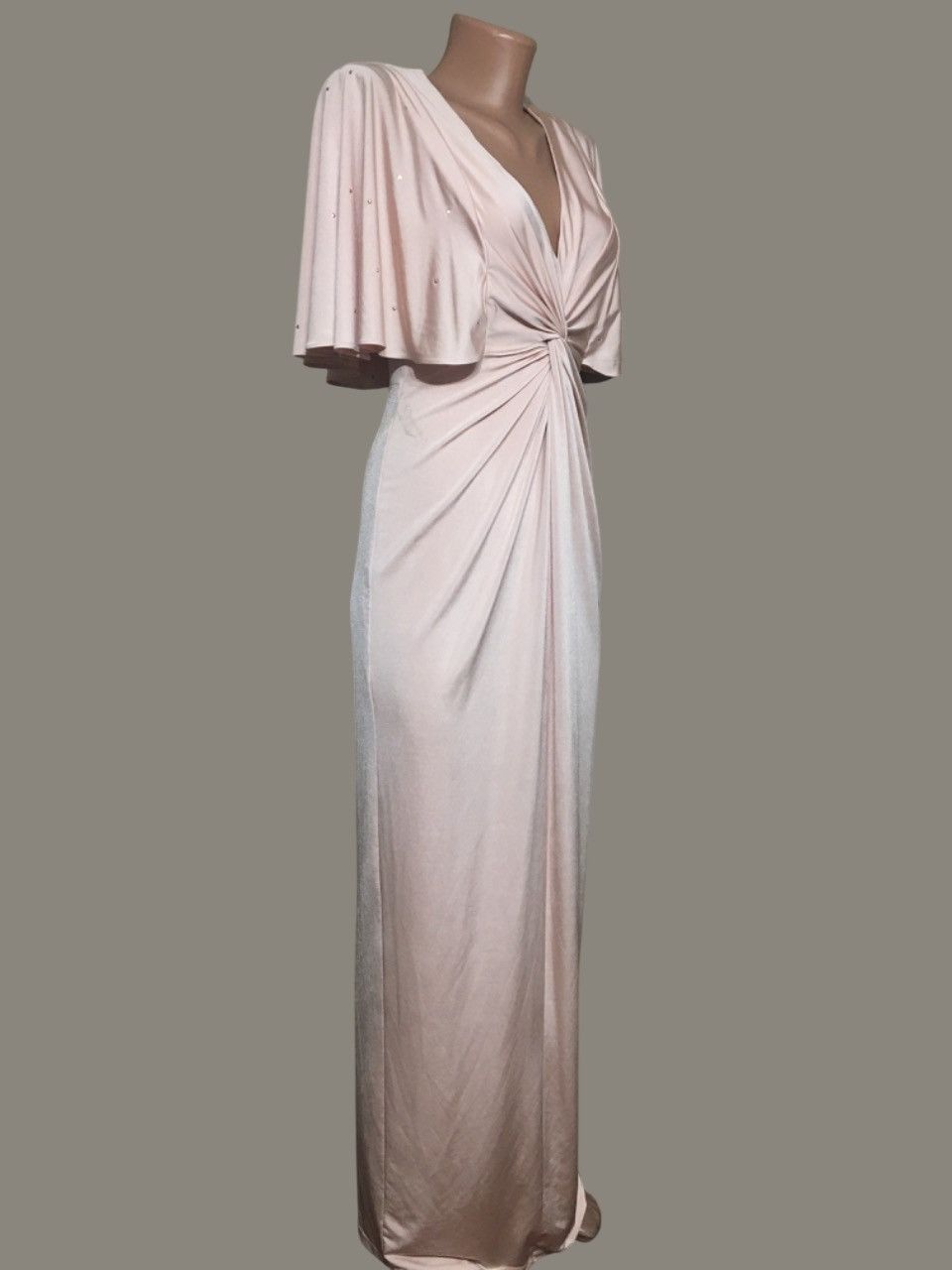 Jenny Packham Jenny Packham Draped Pink Jersey Evening Maxi Dress UK8 EU36 Size S / US 4 / IT 40 - 2 Thumbnail