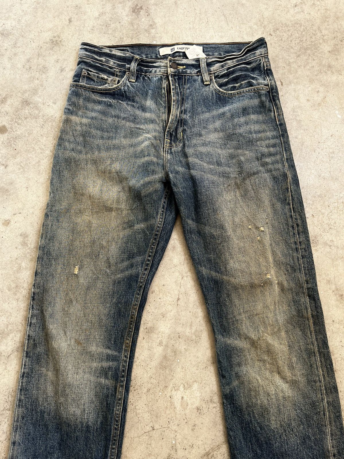 Gap Gap easy fit mud wash designed distress denim Size US 32 / EU 48 - 6 Thumbnail