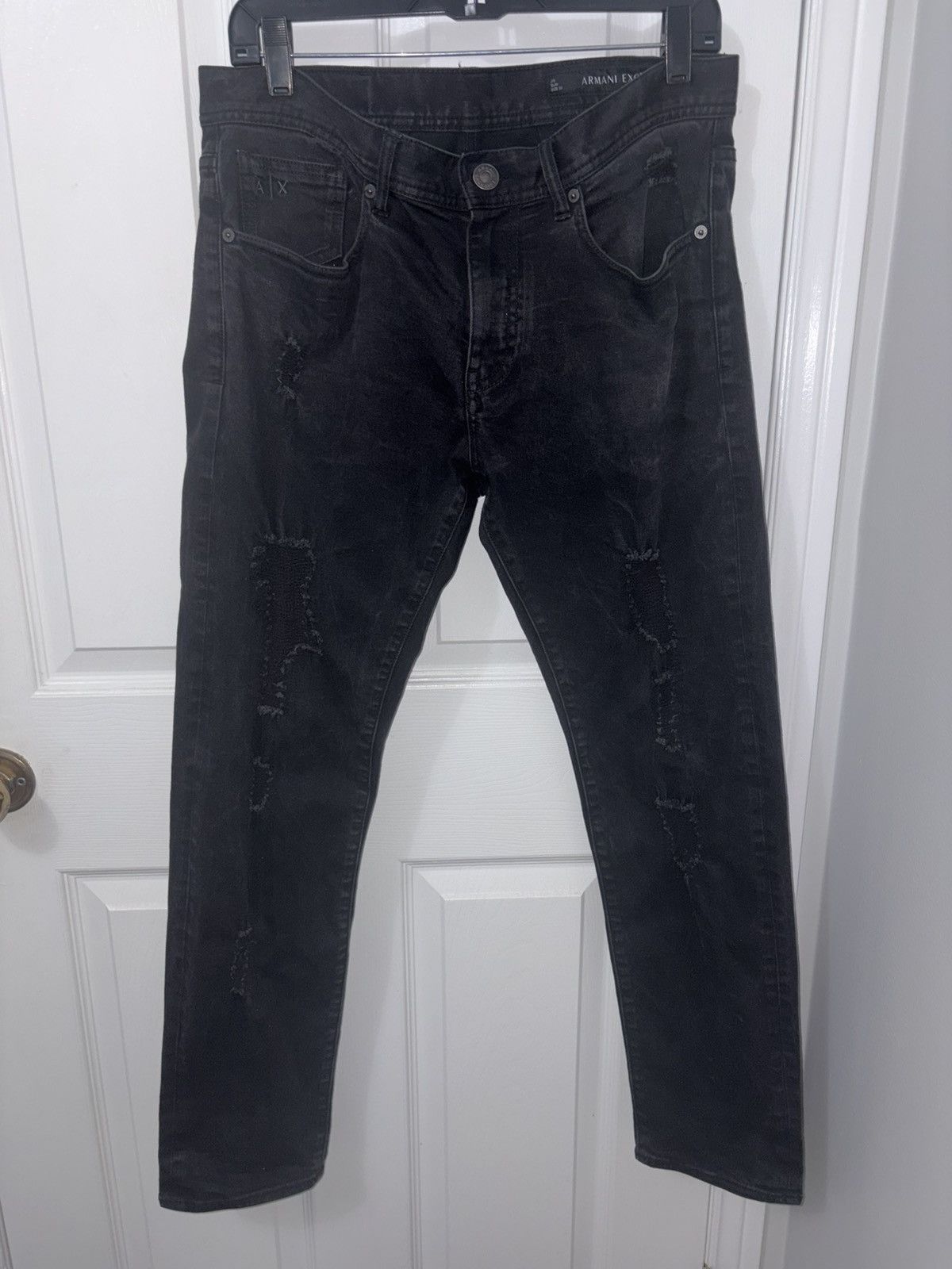 Armani Exchange Armani Exchange Distressed Jeans Size US 33 - 1 Thumbnail
