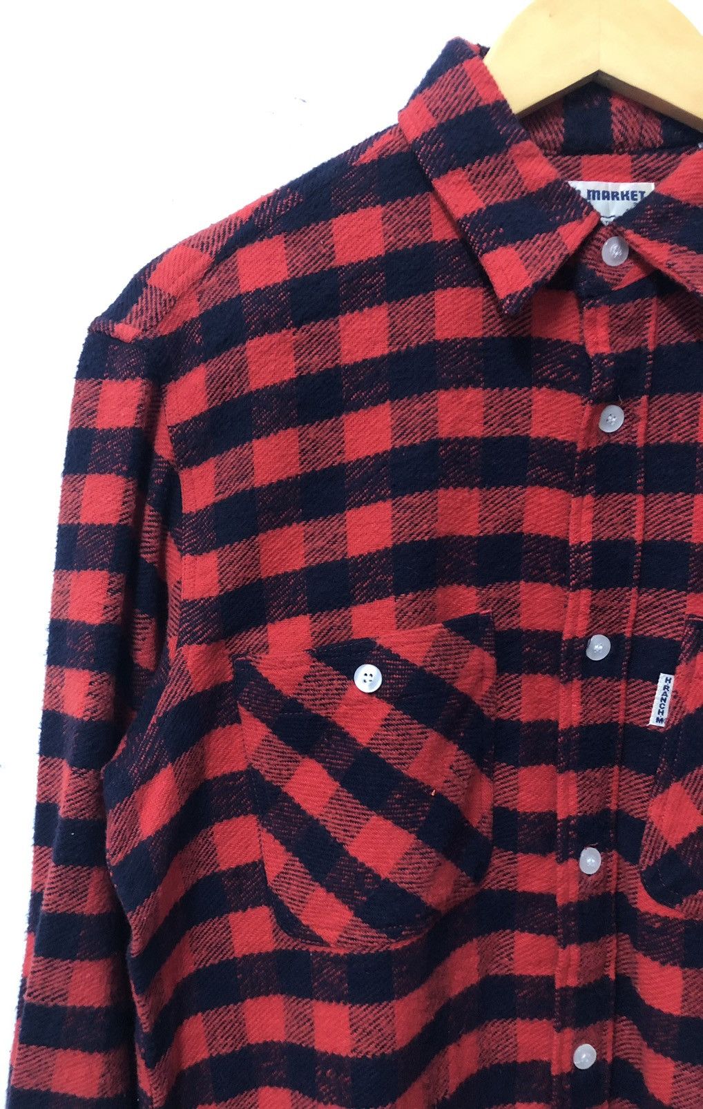 HOLLYWOOD RANCH MARKET Vintage HR Market Wool Check Button Ups Flannel Shirts Size US M / EU 48-50 / 2 - 5 Thumbnail