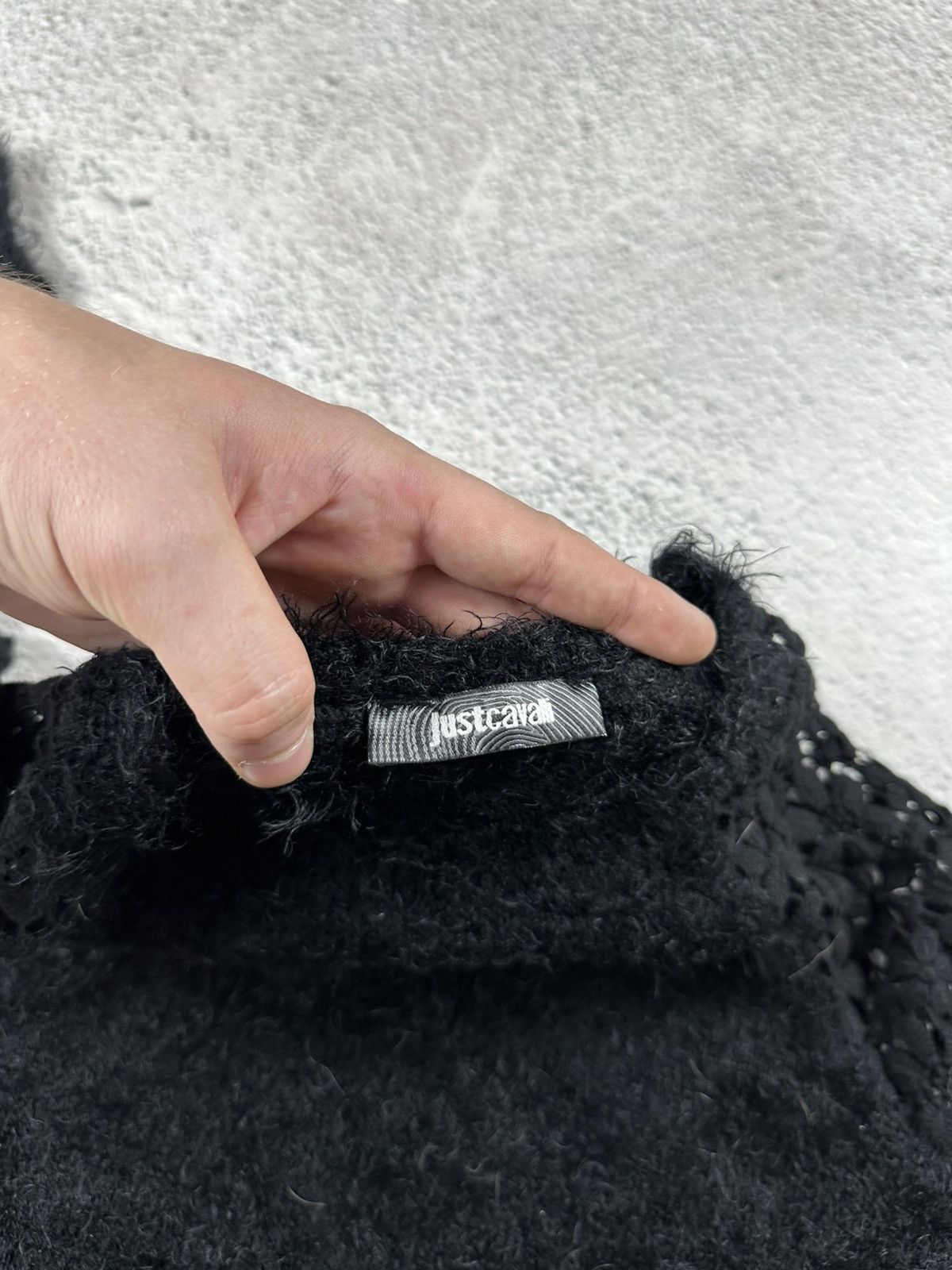 Just Cavalli Just Cavalli Black Fuzzy Knit Mini Dress Size S Size S / US 4 / IT 40 - 6 Thumbnail