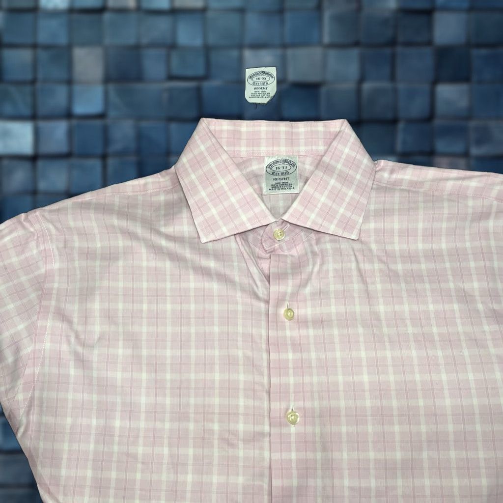 Brooks Brothers Brooks Brothers Mens Dress Shirt Lot Regent Size 16 33 Non Iron Supima Cotton Polka Dot Blue Regular Men's Shirt Size 42R - 1 Thumbnail