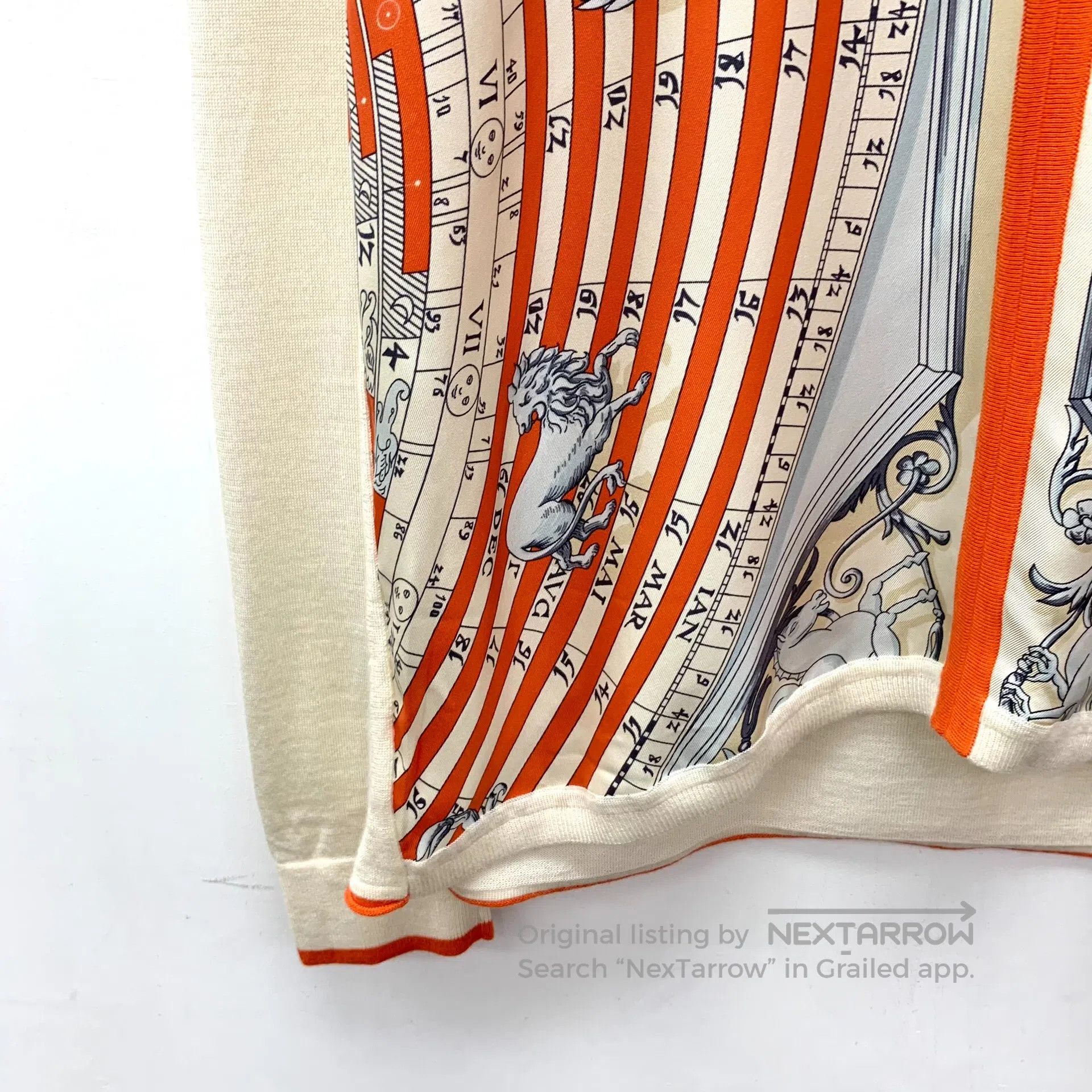 Hermes Hermes Multicolor Silk Compass Print Cashmere V-neck Long Size XS / US 0-2 / IT 36-38 - 4 Thumbnail