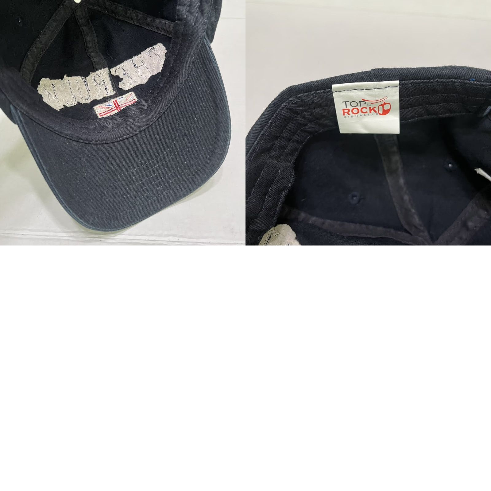 Vintage Top of the Rock The Rock Hat Cap United Kingdom UK Flag Navy Blue Adjustable Adult Mens Baseball Cap Size ONE SIZE - 8 Thumbnail