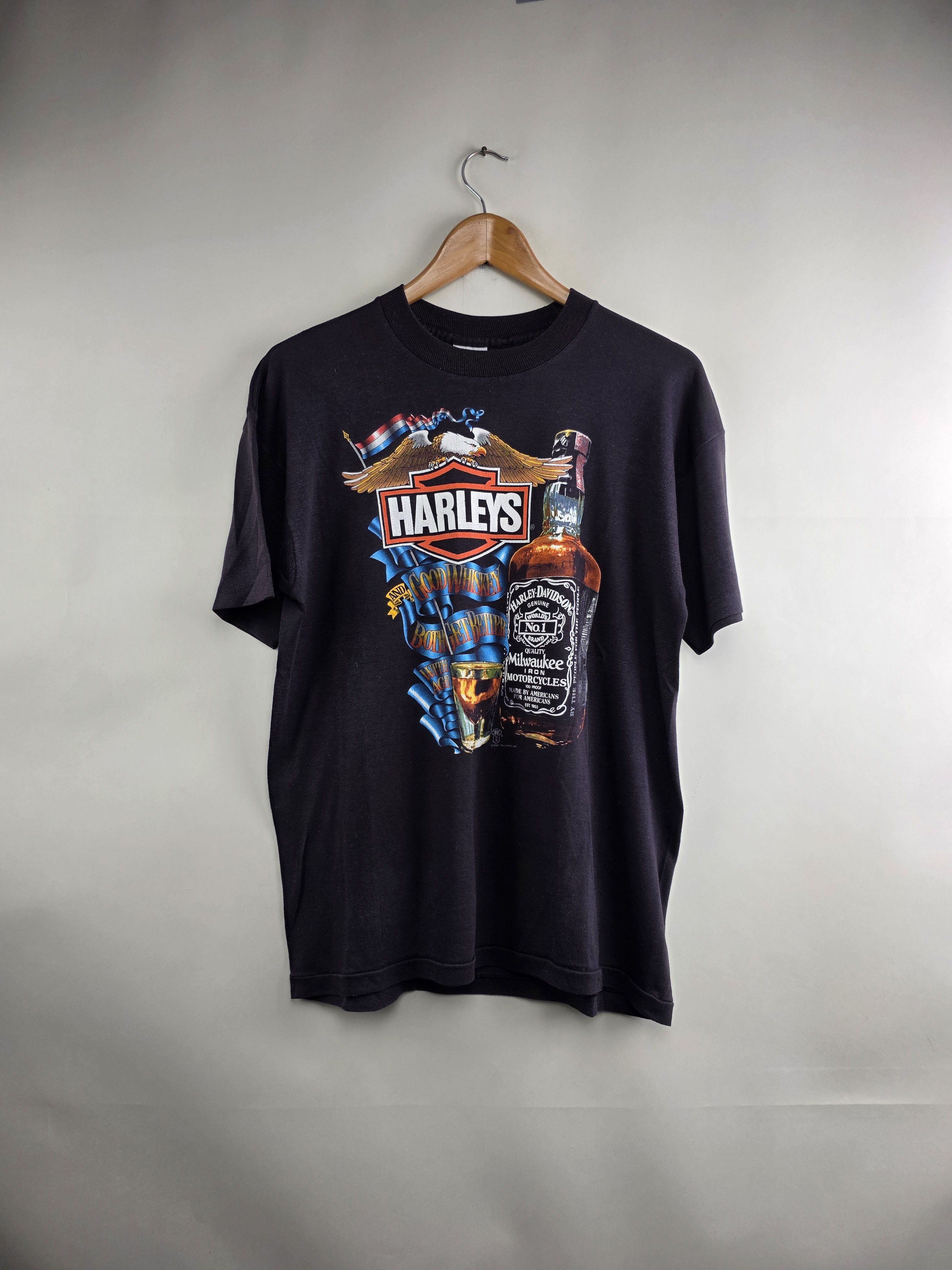 Harley Davidson 1987 Harley Davidson Harleys and good Whiskey 3D Emblem Size US L / EU 52-54 / 3 - 1 Thumbnail