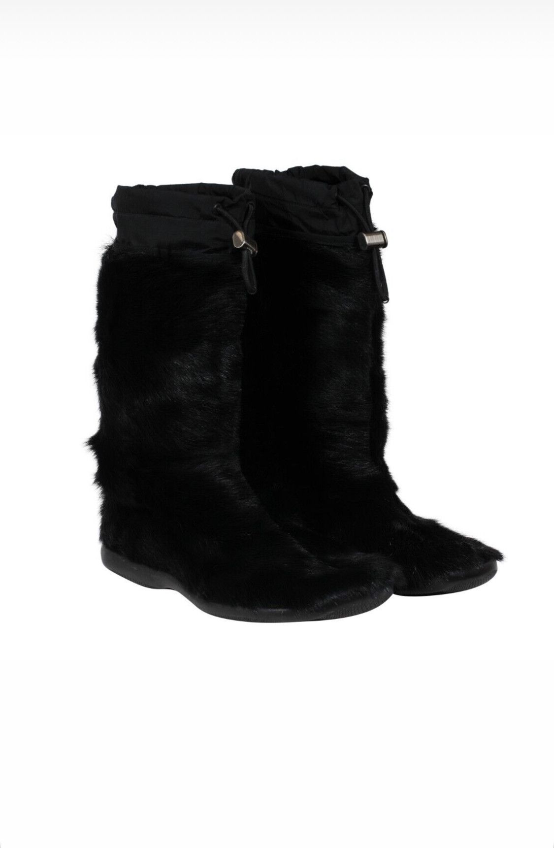 Prada Goat Fur High Top Sneaker Boots Black Fuzzy Size US 10 / EU 43 - 1 Thumbnail