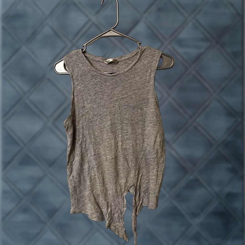 Banana Republic Banana Republic Linen Sleeveless Tie Front Tank Top Gray XS Women's Tank Top - Linen, Tie Front, Sleeveless, Gray, XS Size XS / US 0-2 / IT 36-38 - 1 Thumbnail