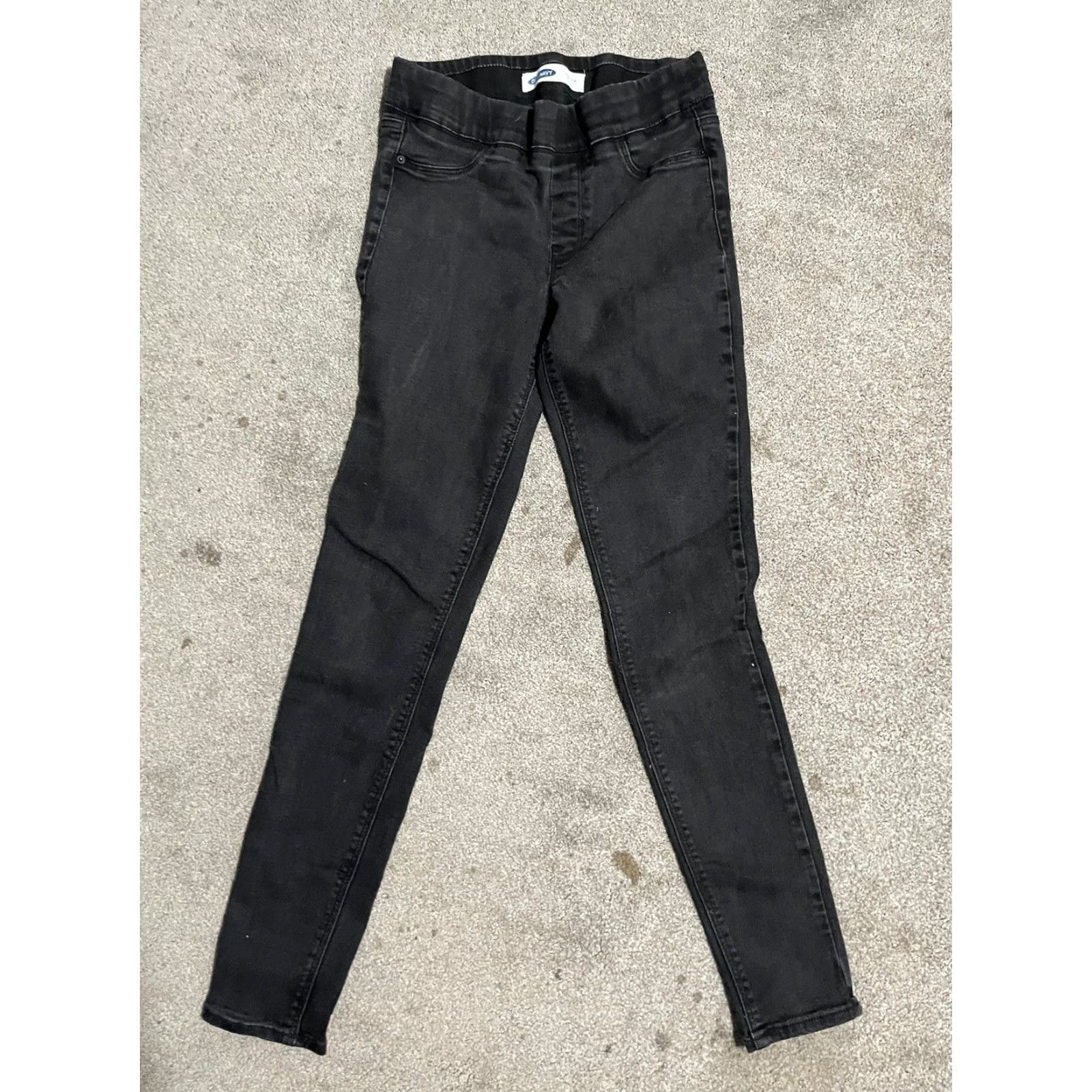 Old Navy OLD NAVY Women's Skinny Jeans ROCKSTAR JEGGINGS Sz 8 Long Black Denim Stretch Elastic Waist 29 in Inseam Regular Rise Size 30" / US 8 / IT 44 - 2 Thumbnail