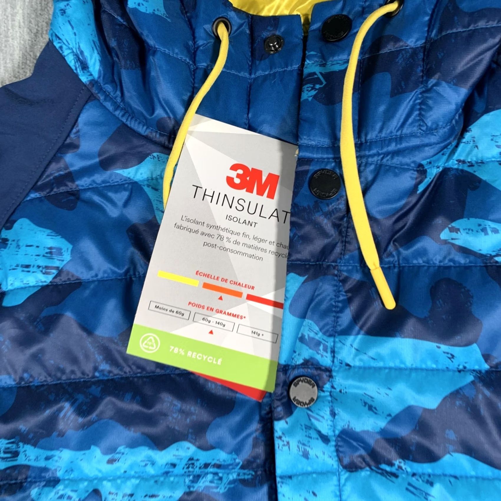 Spyder Spyder Jacket Womens Large Blue Camo Glissade Hybrid Anorak Insulated Hooded Size L / US 10 / IT 46 - 4 Thumbnail