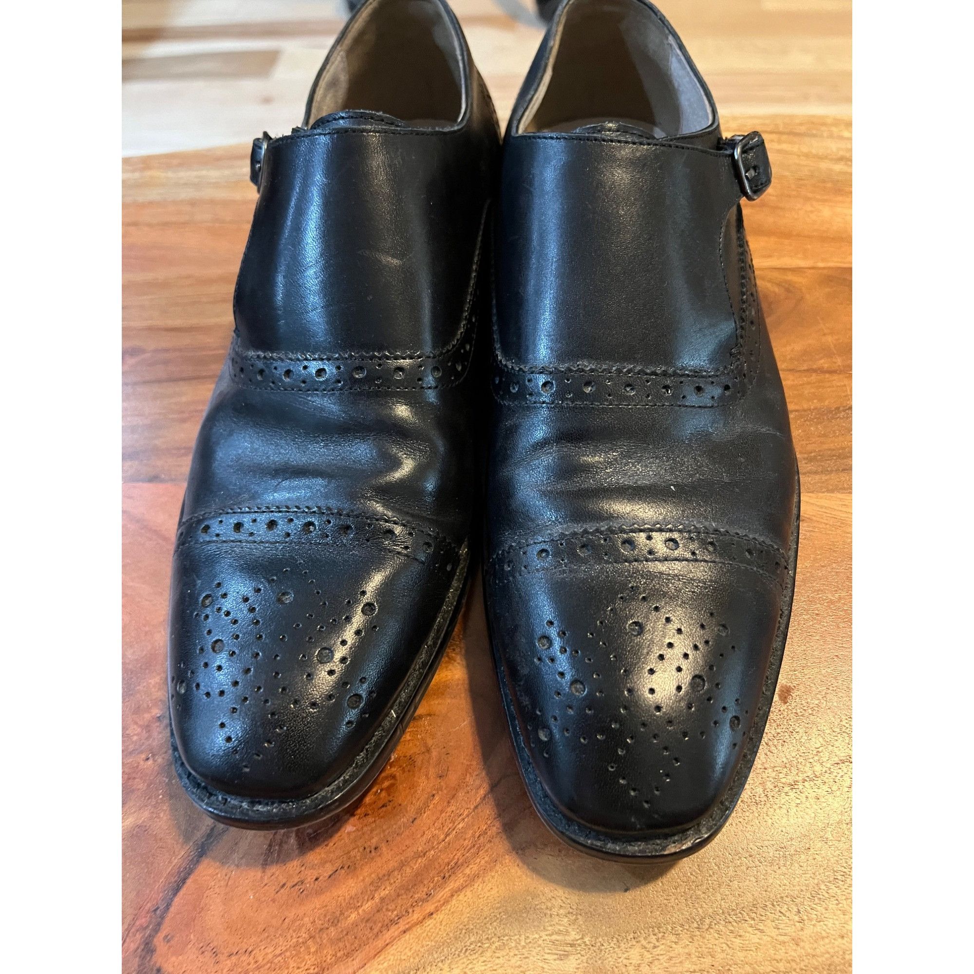 navy blue leather dress shoes Carrucci Solid Navy Blue Whole Cut Oxford Leather Dress Shoes, 13