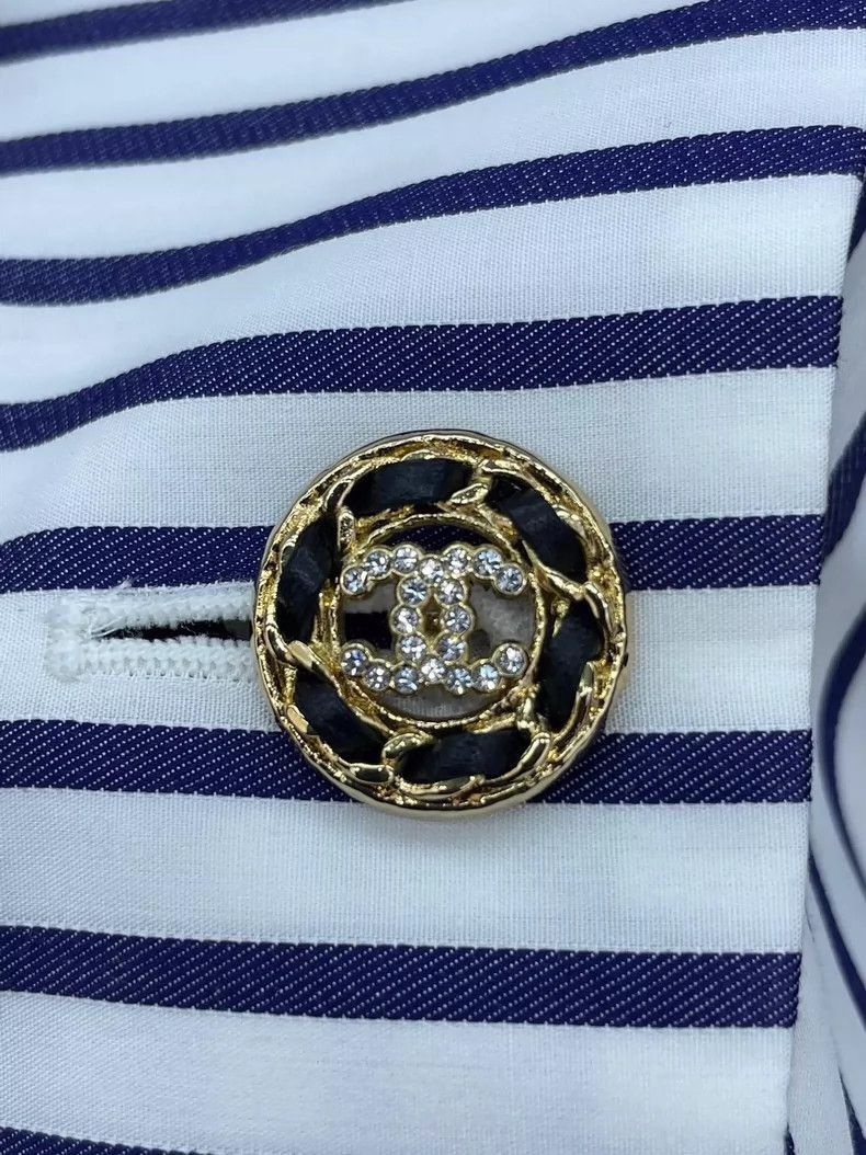 Chanel Chanel Blue and White Striped Doublebreasted Top -2505 Size US S / EU 44-46 / 1 - 4 Thumbnail
