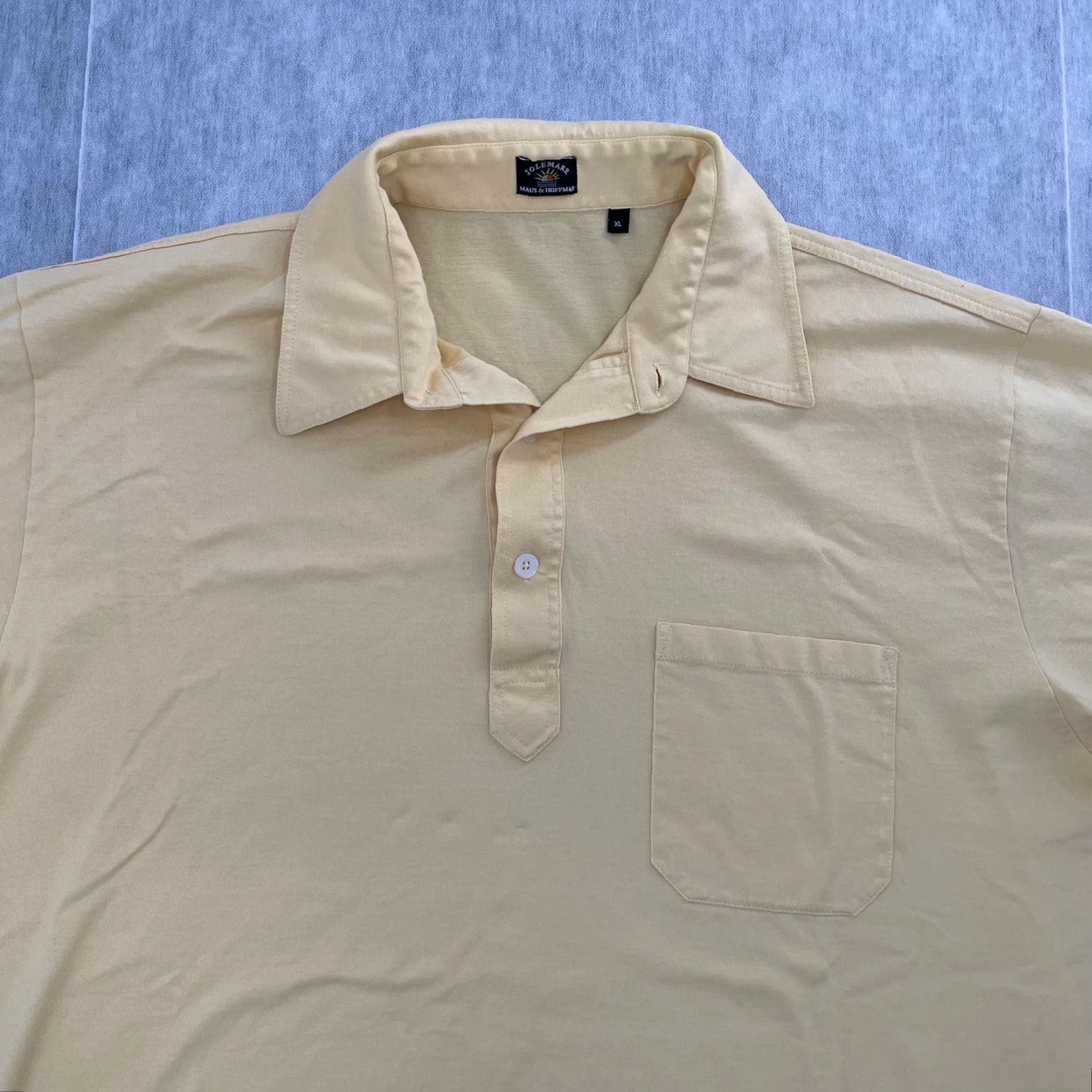 Vintage VINTAGE Maus Hoffman Polo Shirt Men XL Yellow Short Sleeve Pocket Classic Casual Preppy 80s-90s Mens XL Size US XL / EU 56 / 4 - 3 Thumbnail