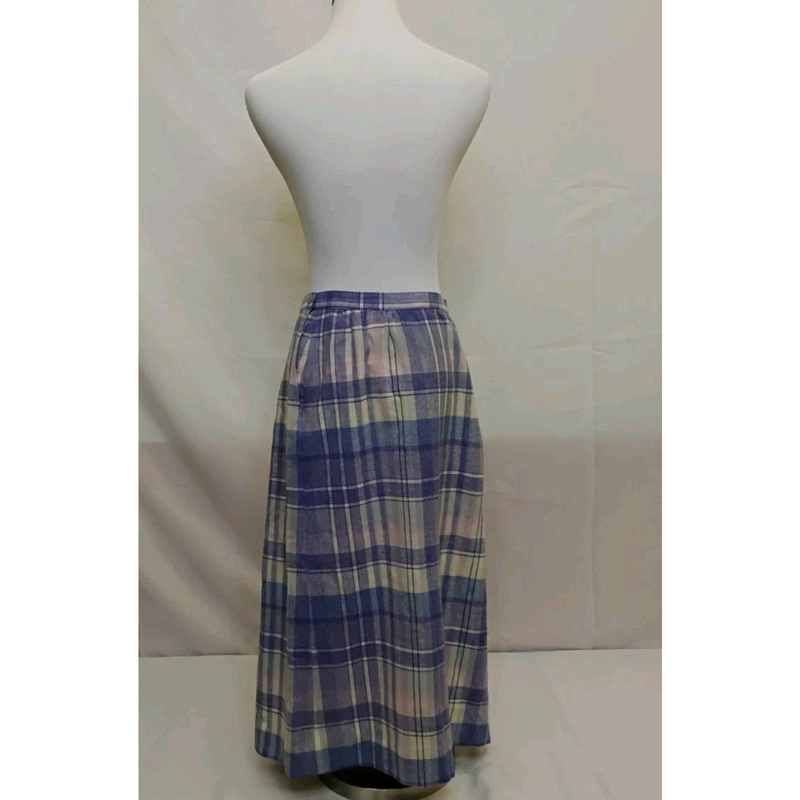 Pendleton Pendleton Pleated Midi Skirt Women's 29" Purple Plaid Wool Size 28" / US 6 / IT 42 - 3 Thumbnail