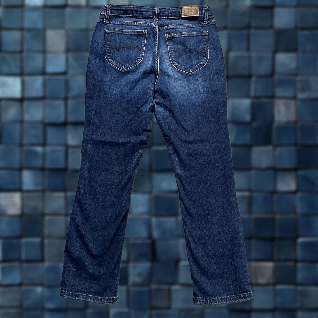 Lee Lee Jeans Womens 10 Blue Denim Regular Fit Straight Leg Mid Rise Dark Size 32" / US 10 / IT 46 - 1 Thumbnail