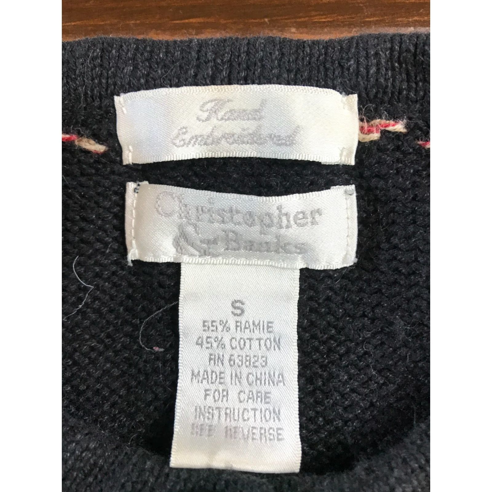 Vintage Christopher & Banks Cardigan Sweater Womens Small Black Hand Embroidered Size S / US 4 / IT 40 - 5 Thumbnail