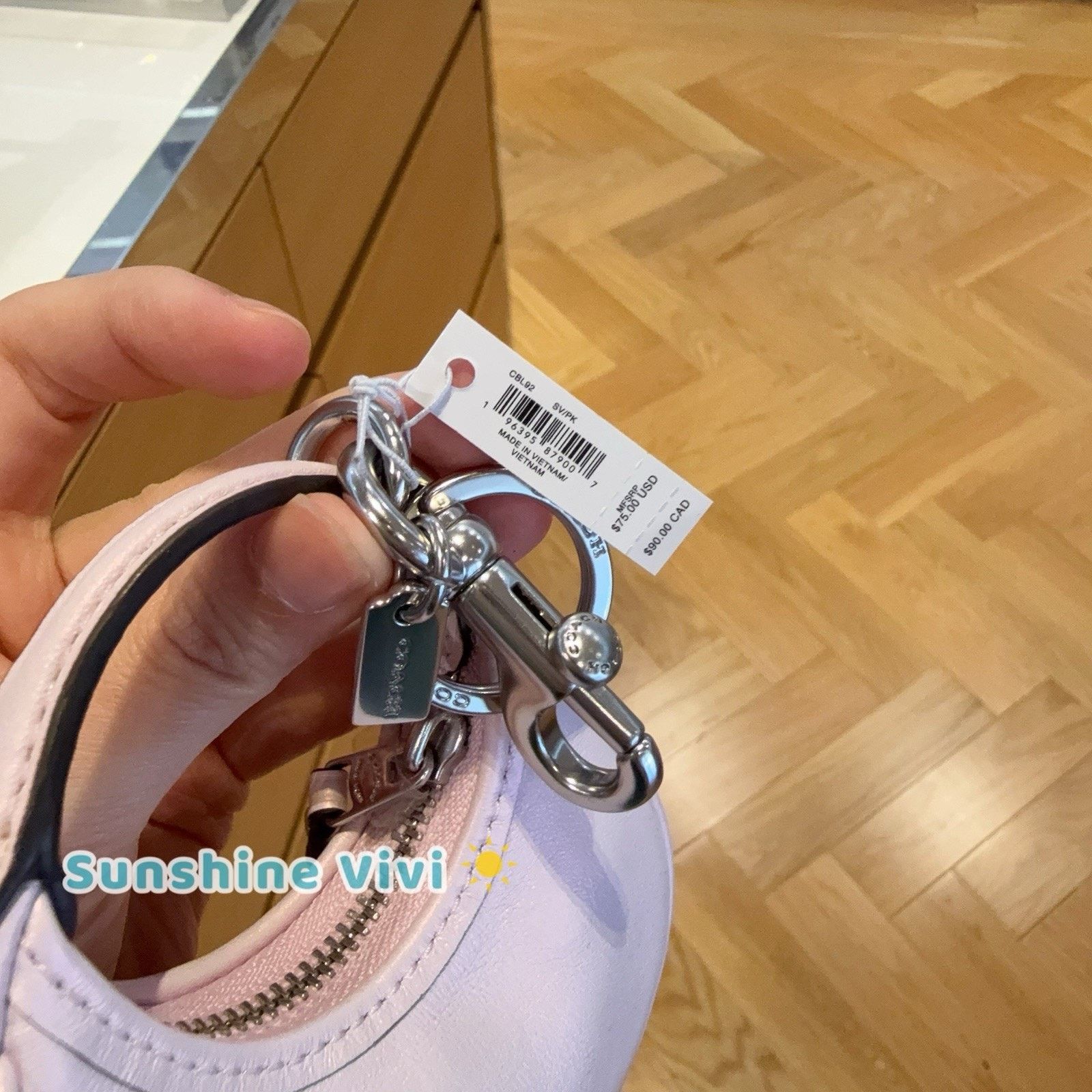 Coach NWT Coach Mini Carmen Bag Charm leather/Silver/Pink CBL92 Size ONE SIZE - 3 Thumbnail