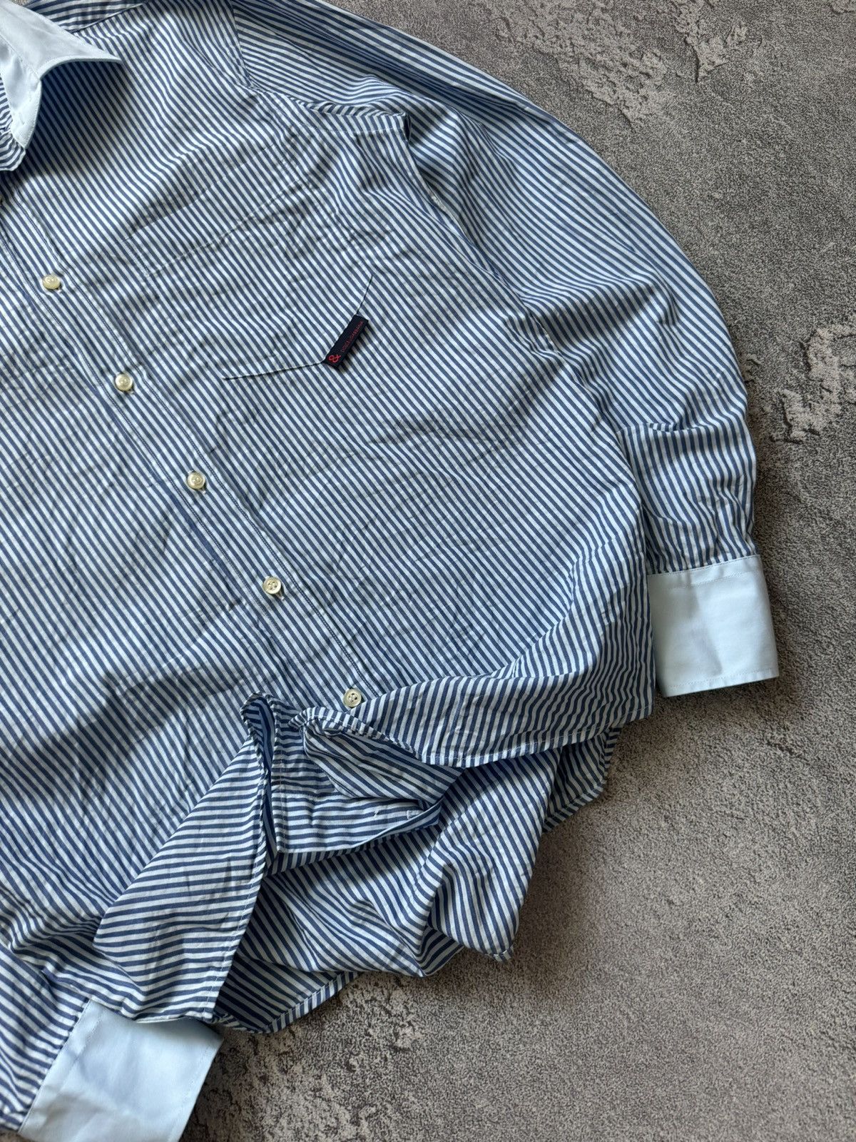 Dolce & Gabbana × Vintage Dolce & Gabbana M striped shirt button up polo long sleeve Size US M / EU 48-50 / 2 - 3 Thumbnail