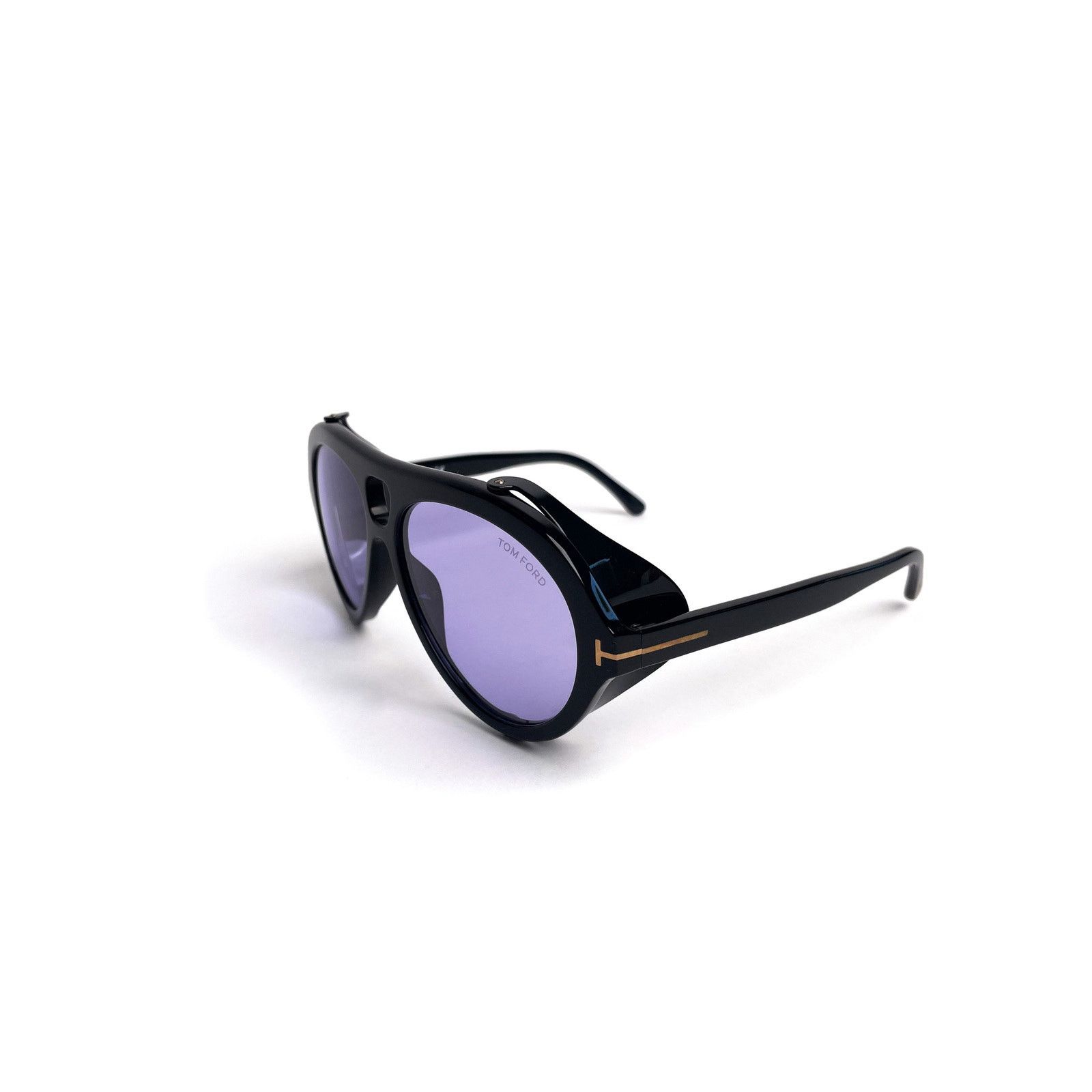 Tom Ford Black Frame Purple Lens Sunglasses Size ONE SIZE - 7 Thumbnail