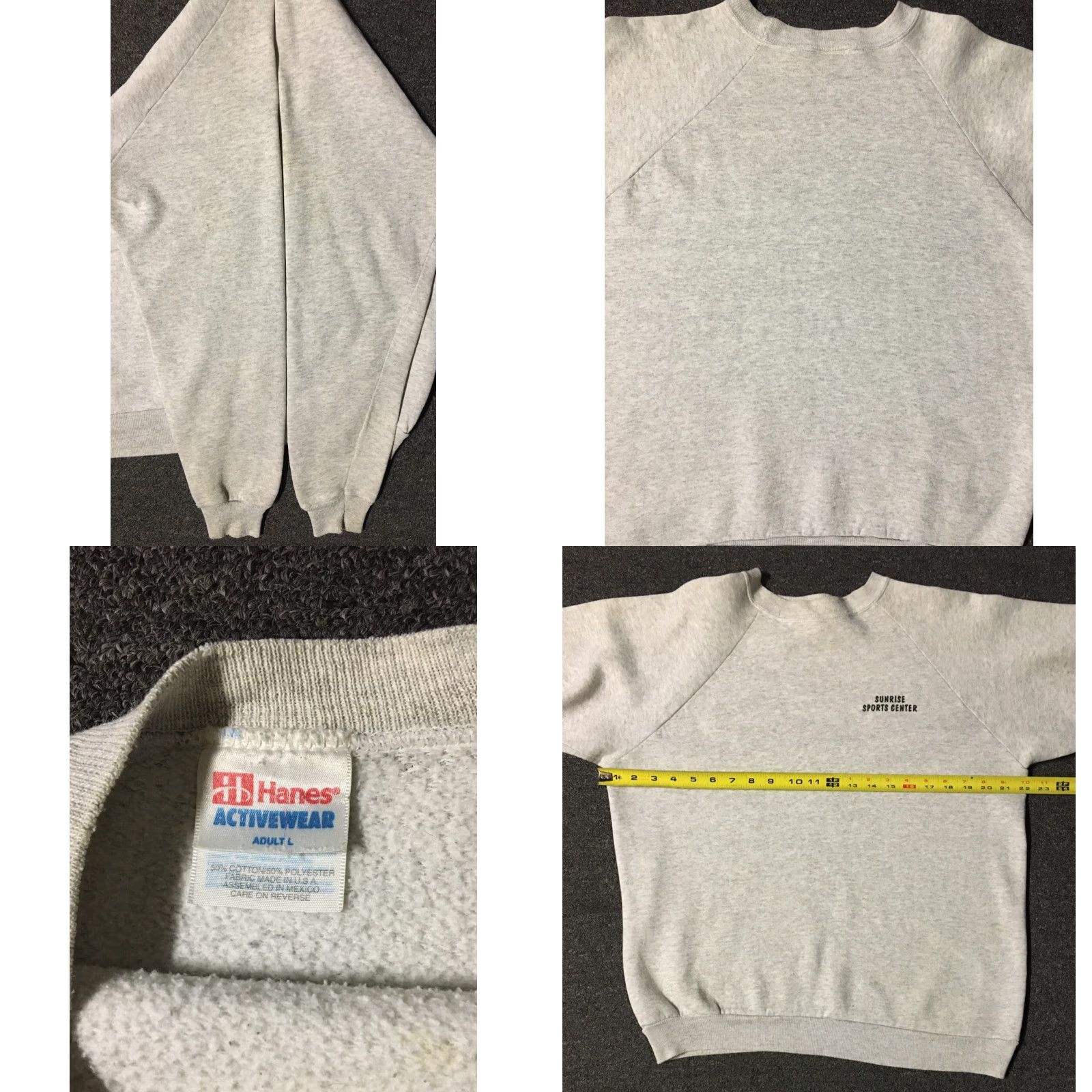 Hanes VINTAGE 80s 90s Sunrise Sports Center Faded Distress Sweatshirt M L Track PE Grunge Size US L / EU 52-54 / 3 - 8 Thumbnail