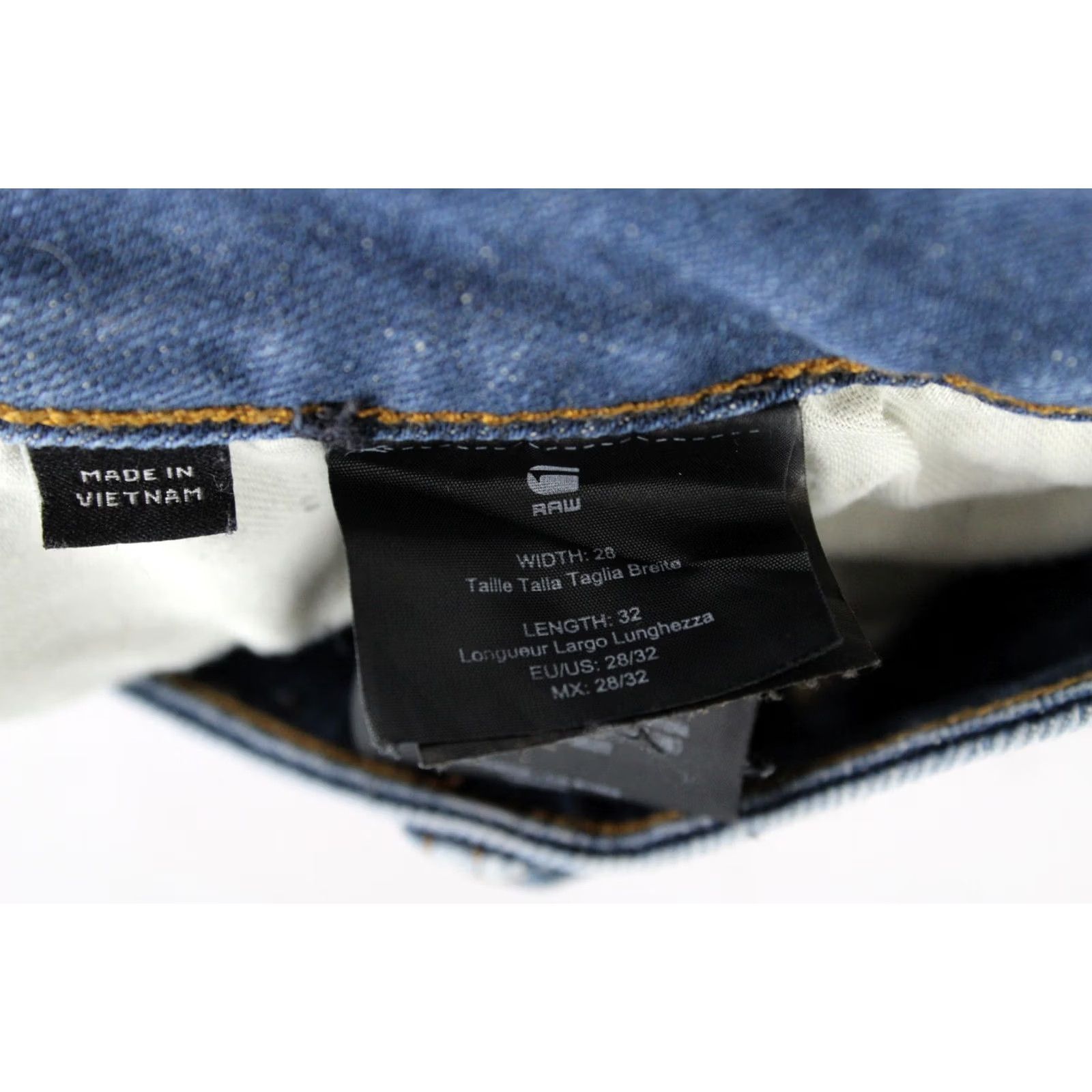 Vintage G-Star Raw 3301 Slim Jeans Men's W28/L32 Stretchy Faded Whiskers Button Fly Blue Denim Casual Mens Size US 28 / EU 44 - 6 Thumbnail