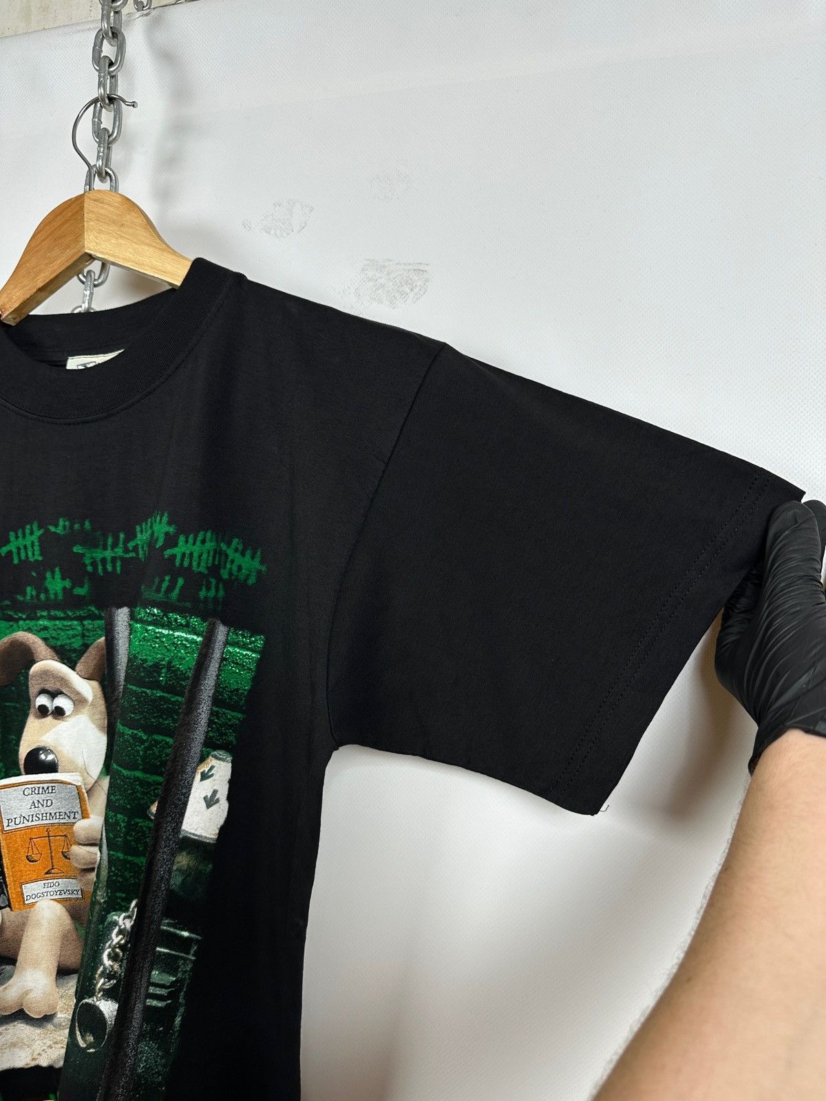 Cartoon Network 1989 Vintage Wallace & Gromit Gets Life Black T-Shirt Size US M / EU 48-50 / 2 - 12 Thumbnail
