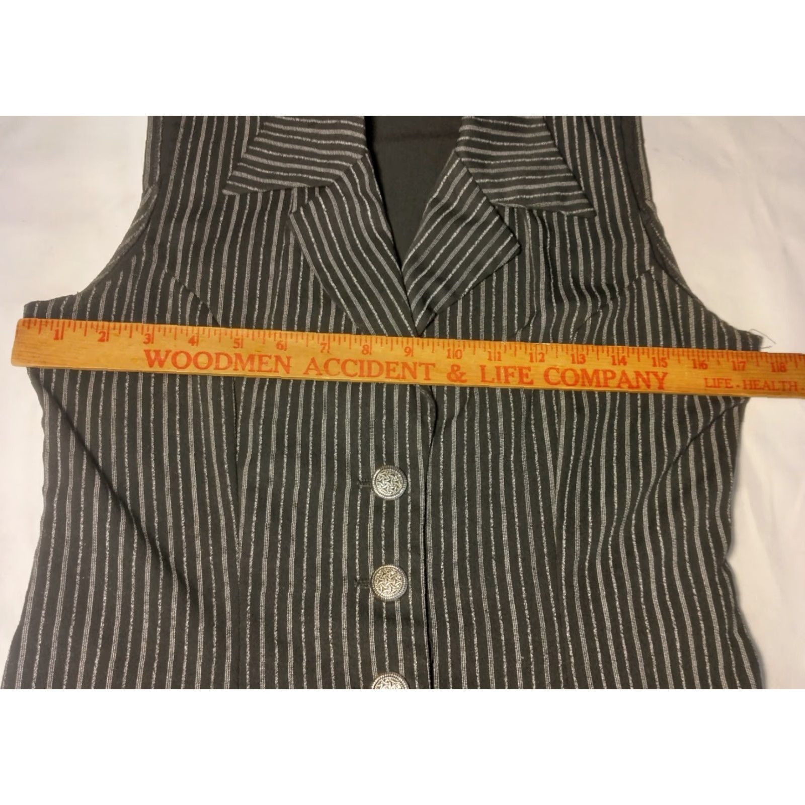 Vintage VA for Victoria Ashley Shirt 5/6 Size Sleeveless Blazer Black Goth Grunge Button Vintage Yes Size S / US 4 / IT 40 - 5 Thumbnail