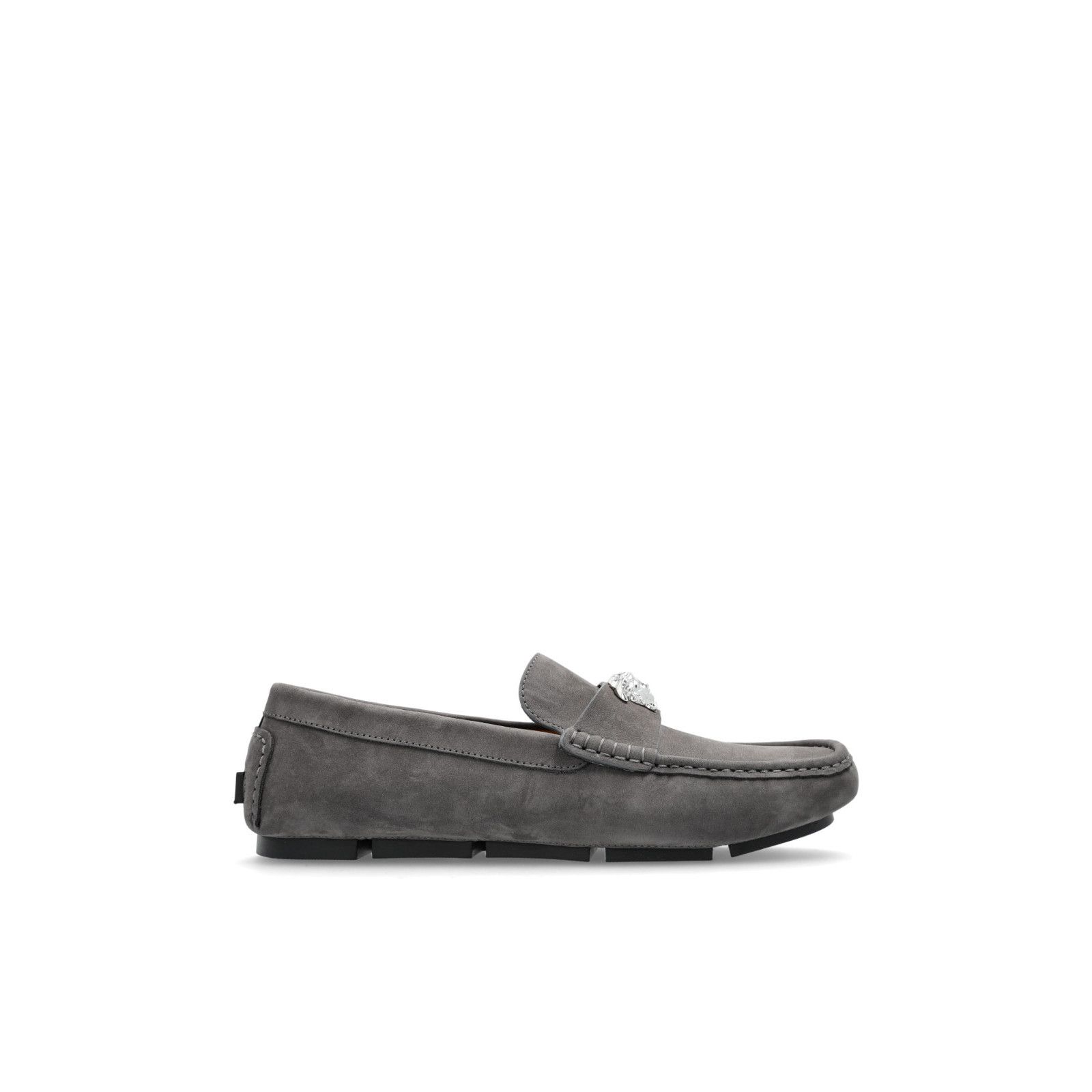 VERSACE Gray Suede Loafers New And Authentic (Men's size:9;)